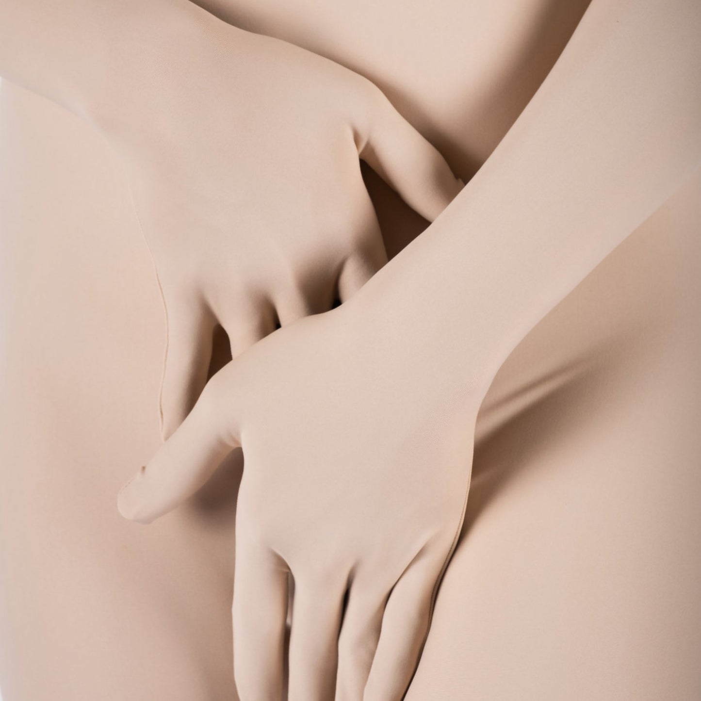 Beige Solid Color Lycra Spandex Second Skin Zentai Bodysuit - Quaworth