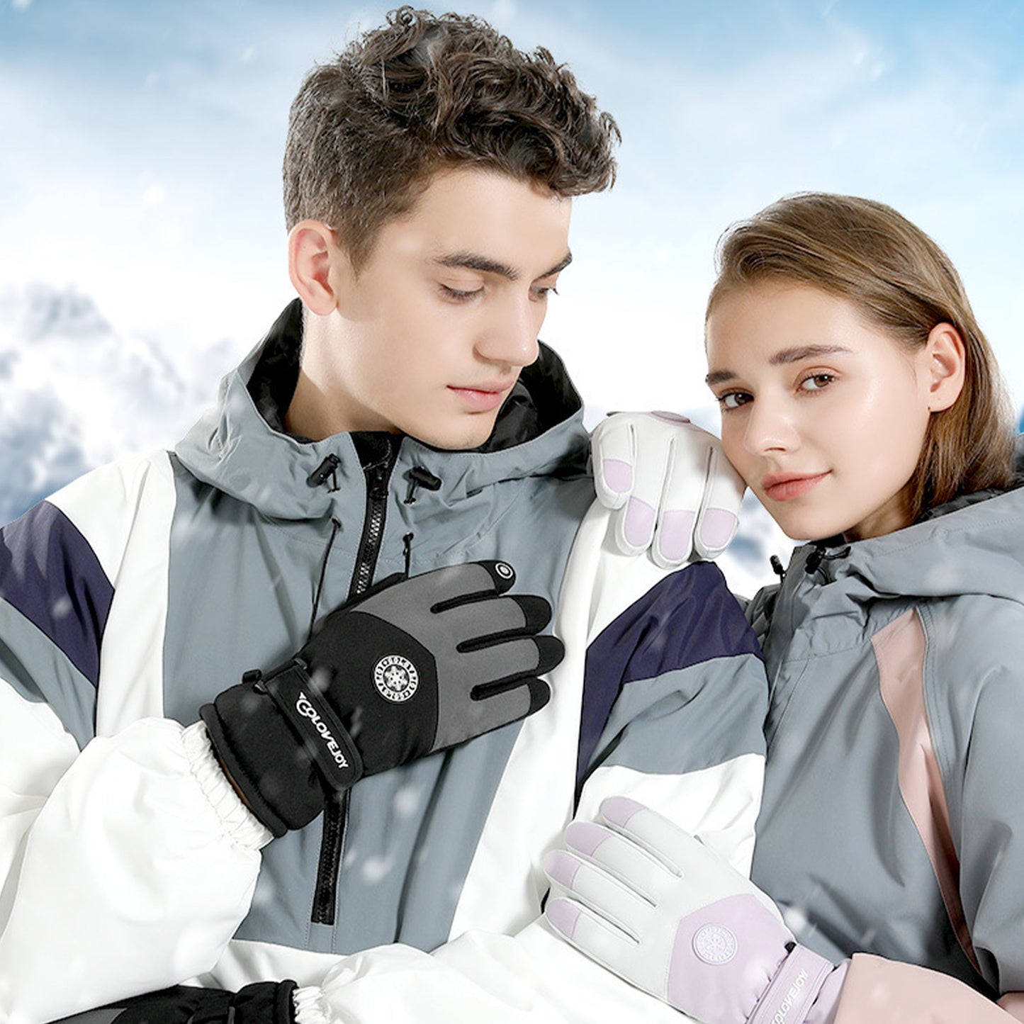 Winter Outdoor Thermal Velvet Fleece Lining Waterproof Anti Slip Touch Screen Ski Gloves - Quaworth