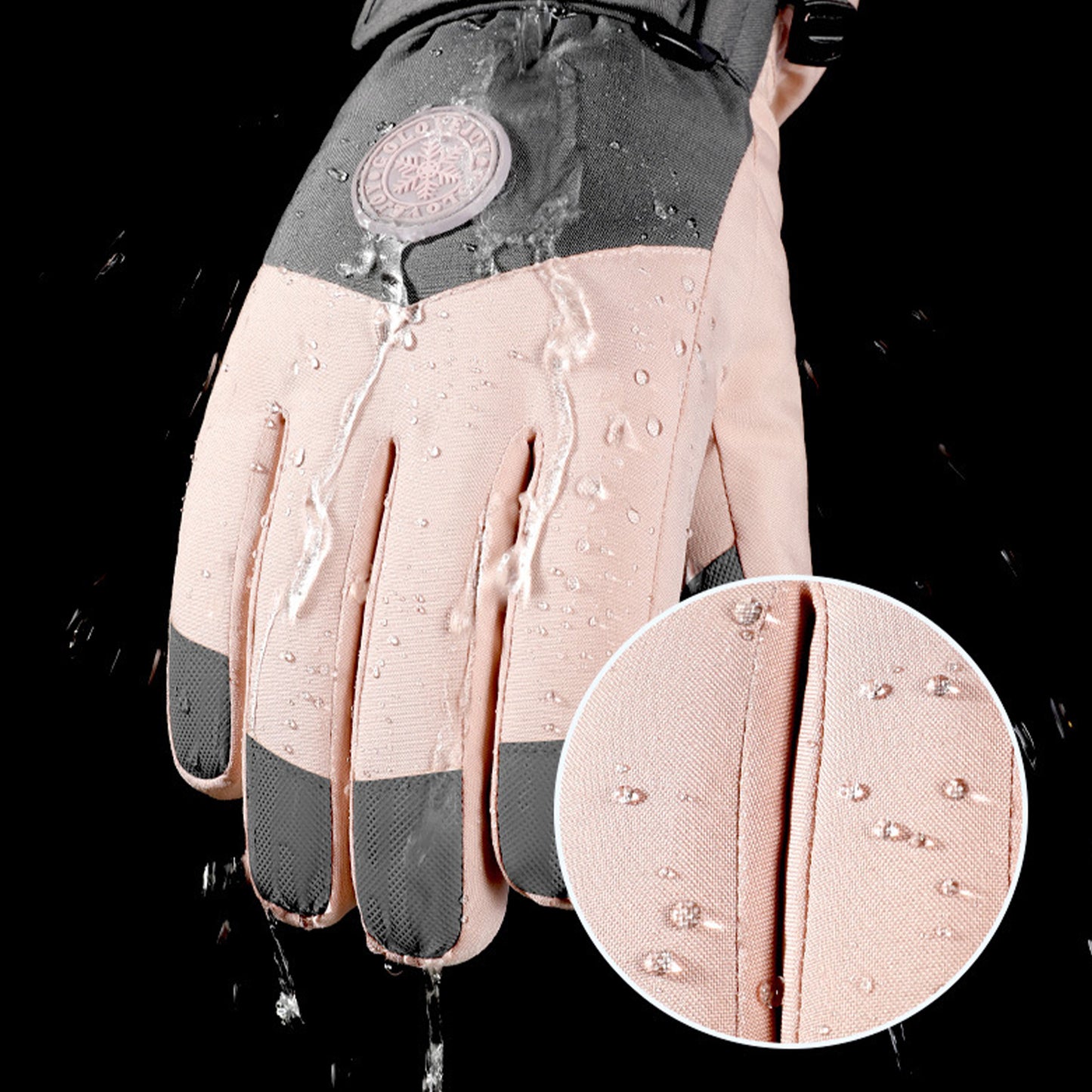 Winter Outdoor Thermal Velvet Fleece Lining Waterproof Anti Slip Touch Screen Ski Gloves - Quaworth