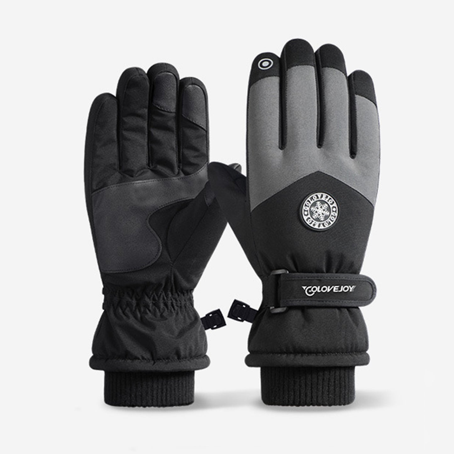 Winter Outdoor Thermal Velvet Fleece Lining Waterproof Anti Slip Touch Screen Ski Gloves - Quaworth