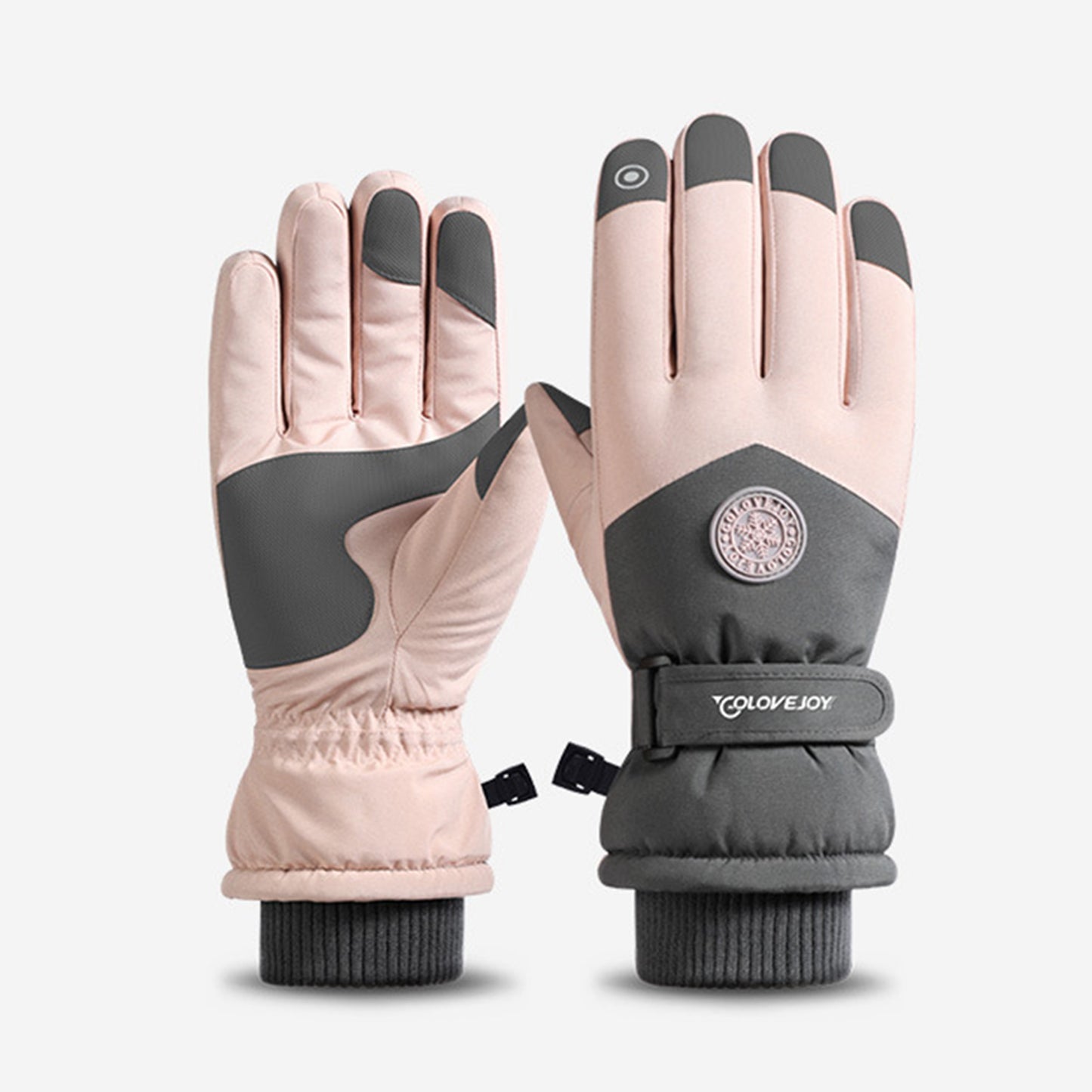 Winter Outdoor Thermal Velvet Fleece Lining Waterproof Anti Slip Touch Screen Ski Gloves - Quaworth
