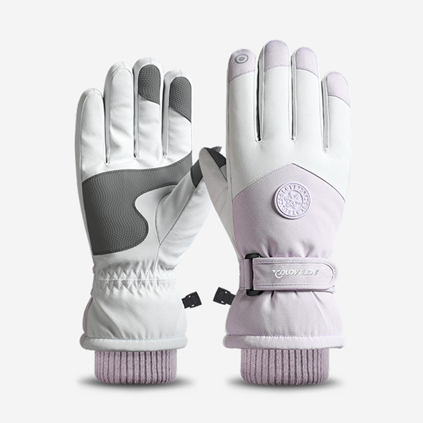 Winter Outdoor Thermal Velvet Fleece Lining Waterproof Anti Slip Touch Screen Ski Gloves - Quaworth