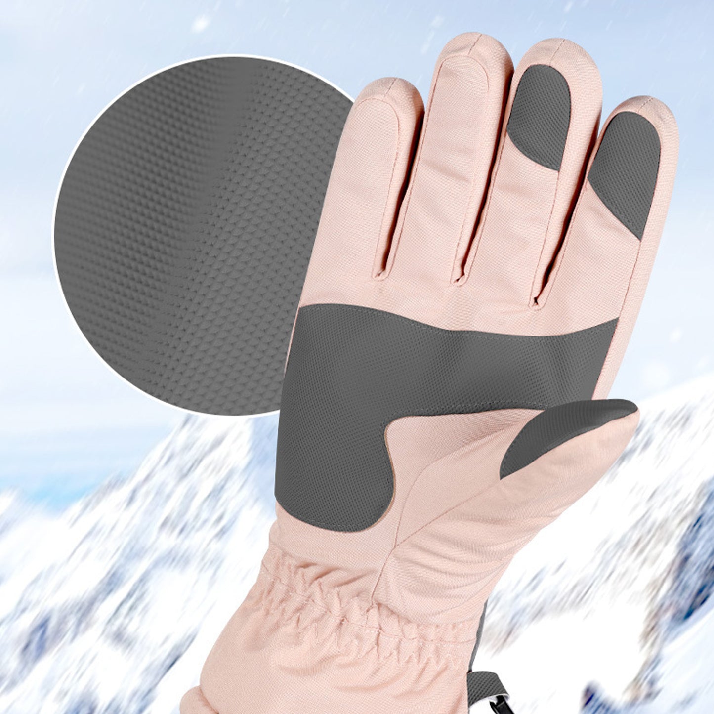 Winter Outdoor Thermal Velvet Fleece Lining Waterproof Anti Slip Touch Screen Ski Gloves - Quaworth