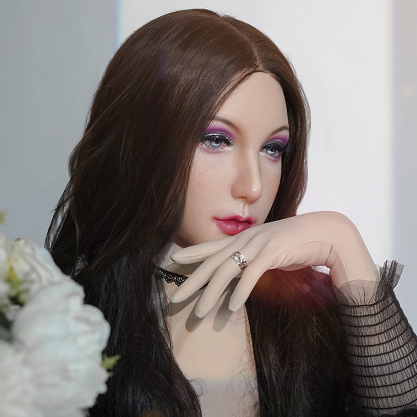 Chin Silicone Realistic Face Female Mask - Quaworth