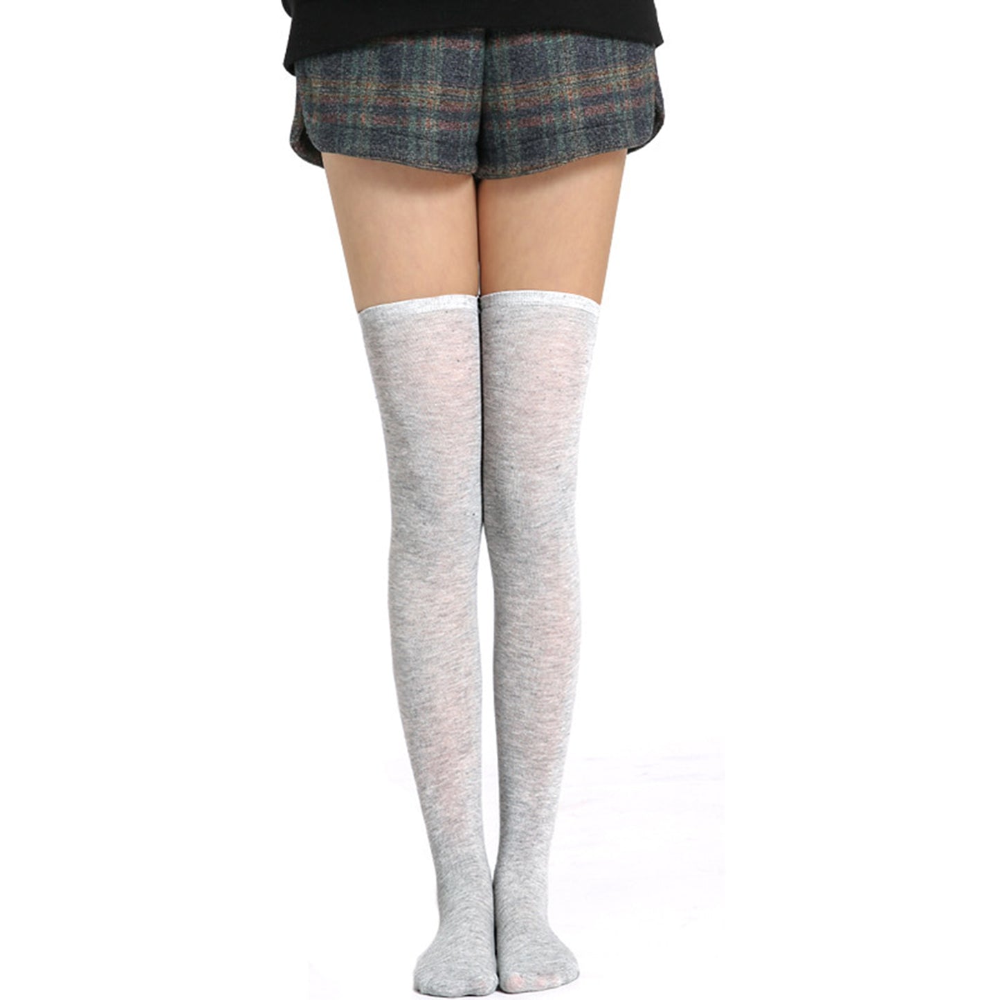 Three Bar Thigh High Socks - Quaworth