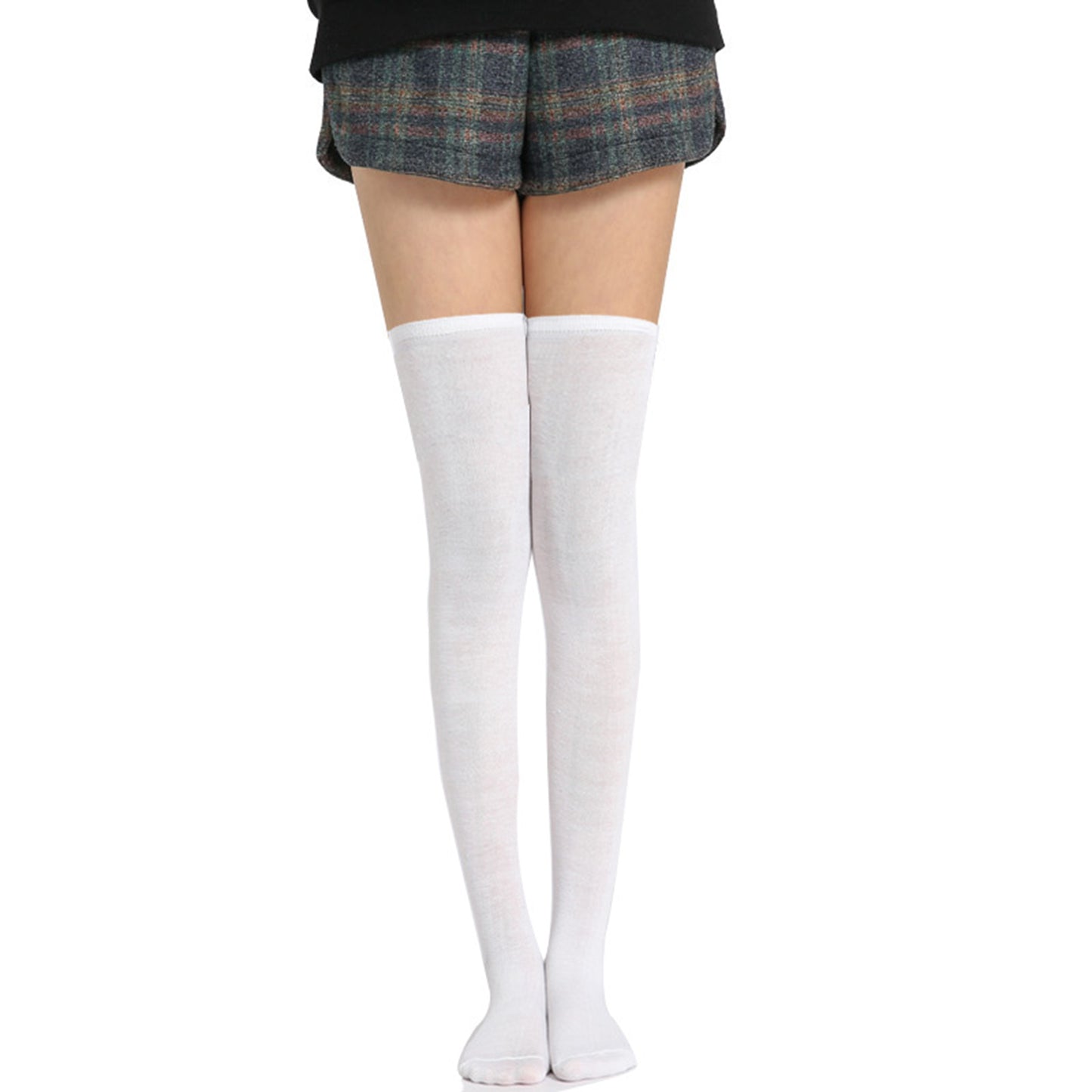 Three Bar Thigh High Socks - Quaworth