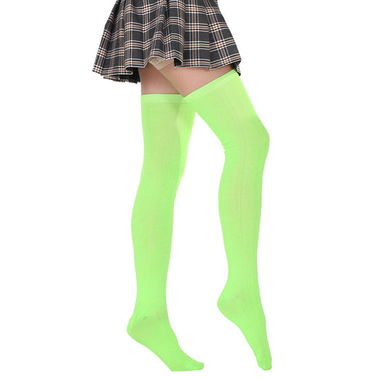 Fluorescent Color Thigh High Socks - Quaworth