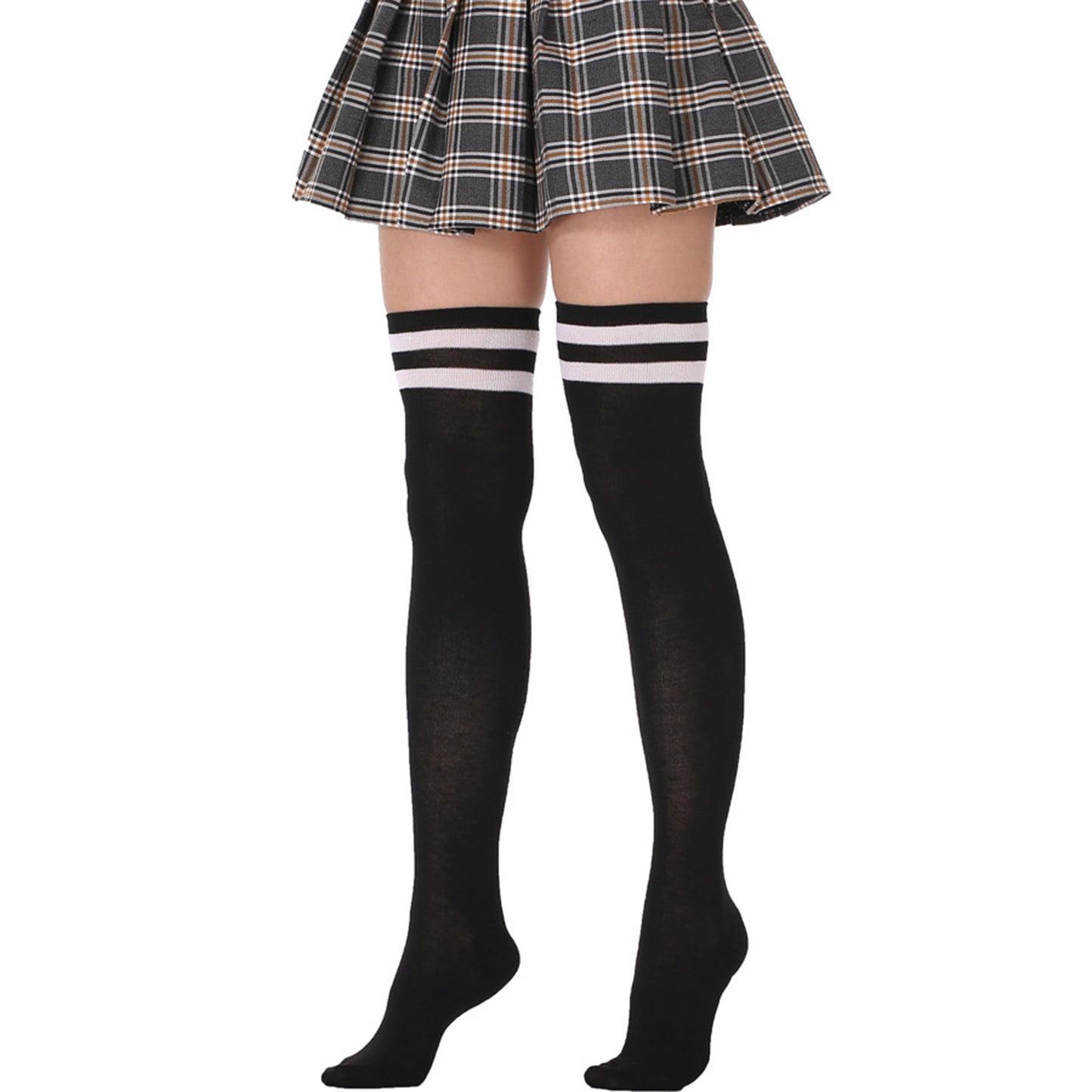 Solid Color Thigh High Socks - Quaworth
