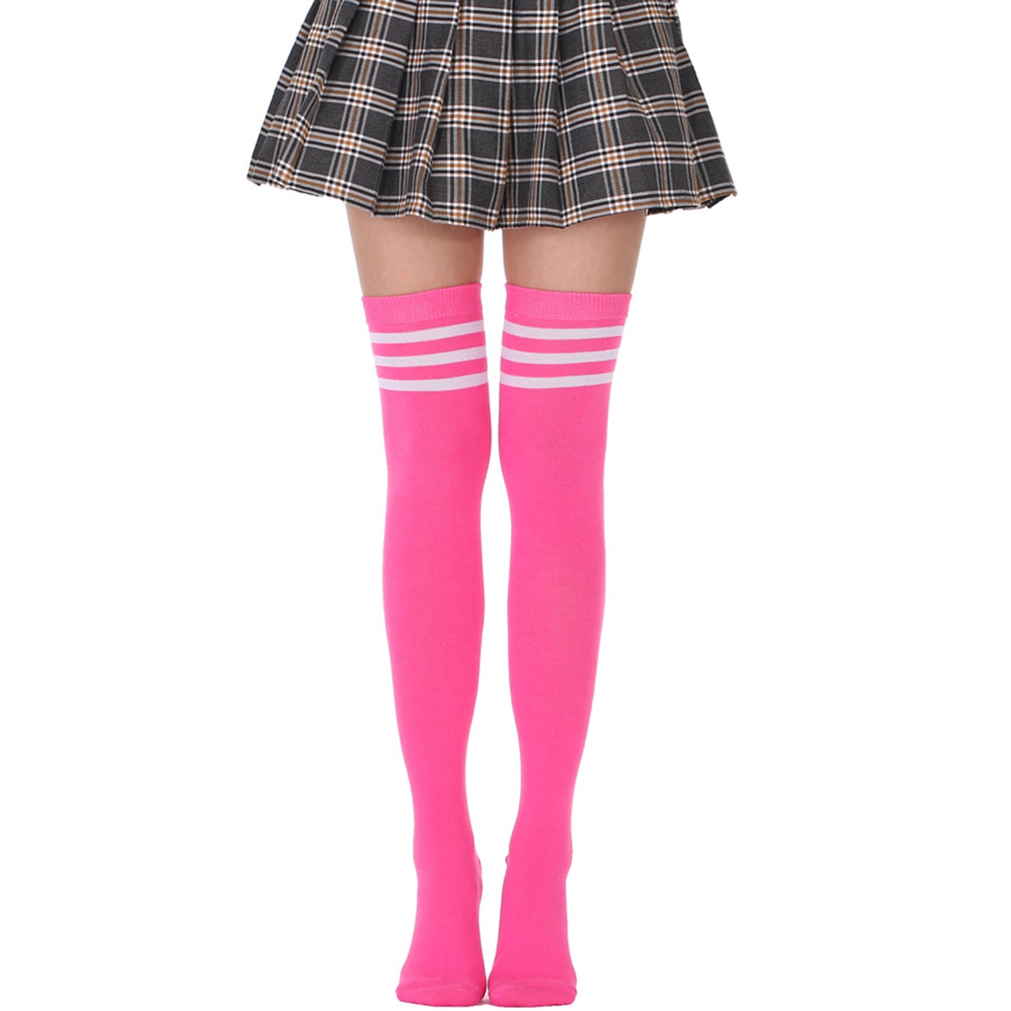 Fluorescent Color Thigh High Socks - Quaworth