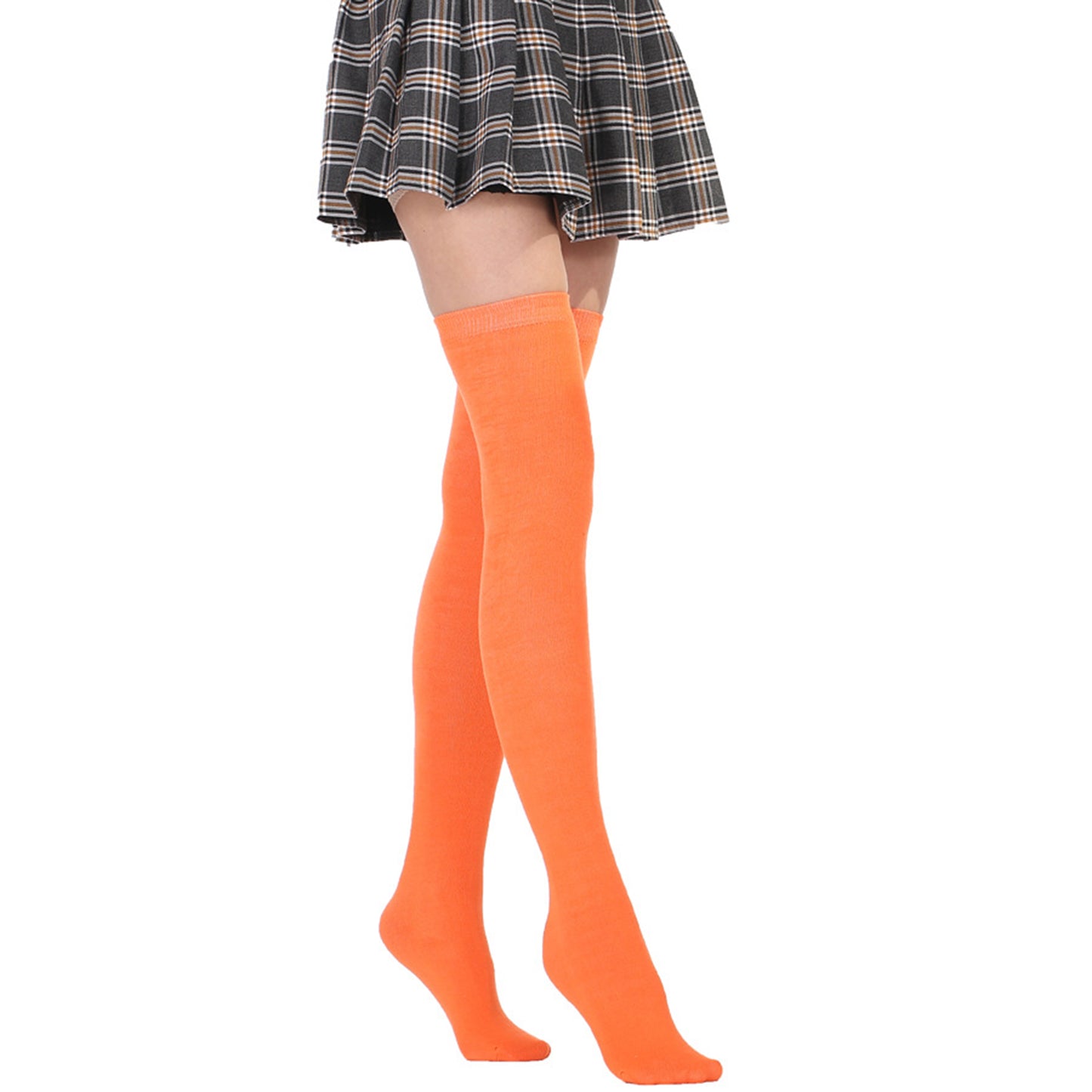Fluorescent Color Thigh High Socks - Quaworth