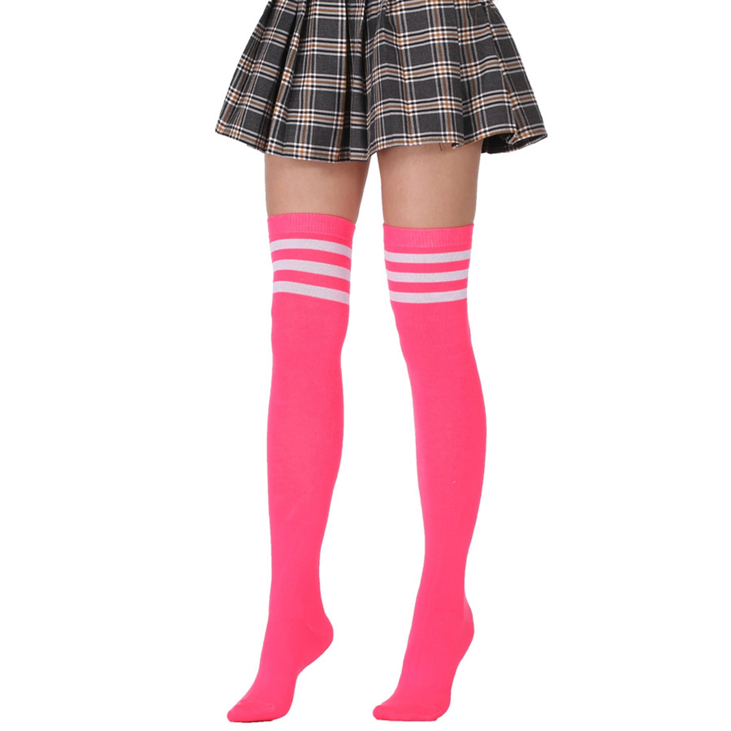 Fluorescent Color Thigh High Socks - Quaworth