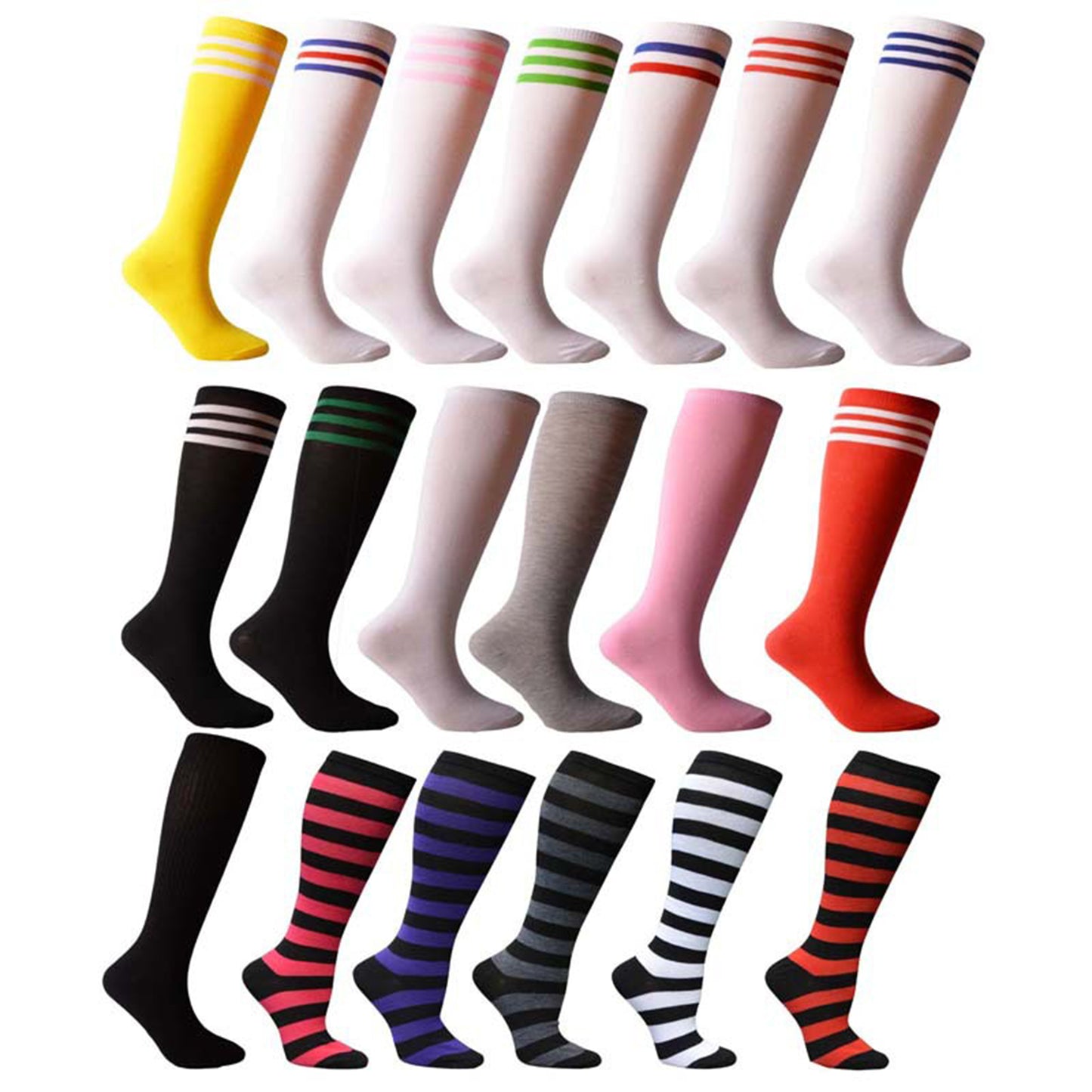 Three Bar Stripe Medium Tube Stocking - Quaworth