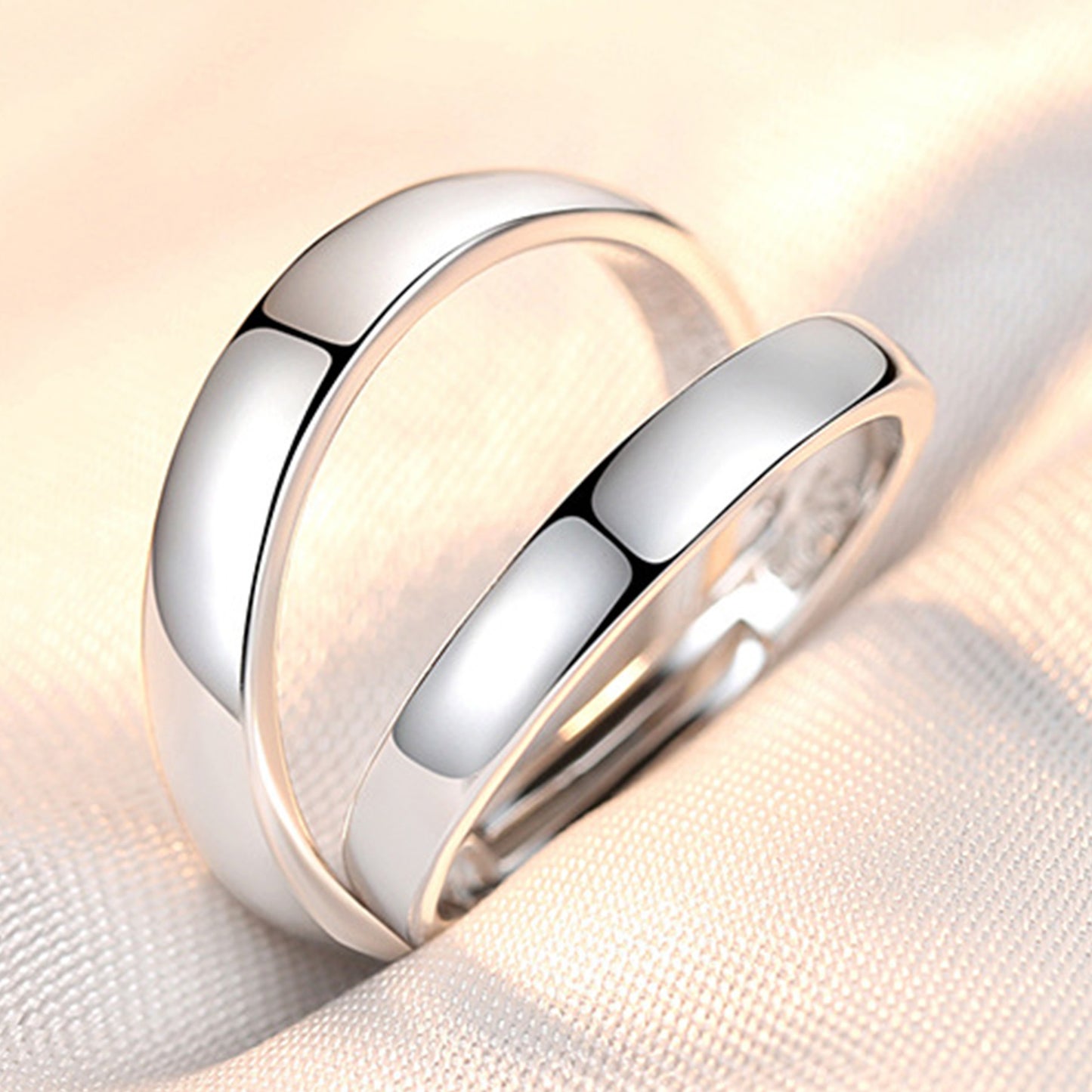 White Rhodium Plated Zircon Adjustable Ring - Quaworth
