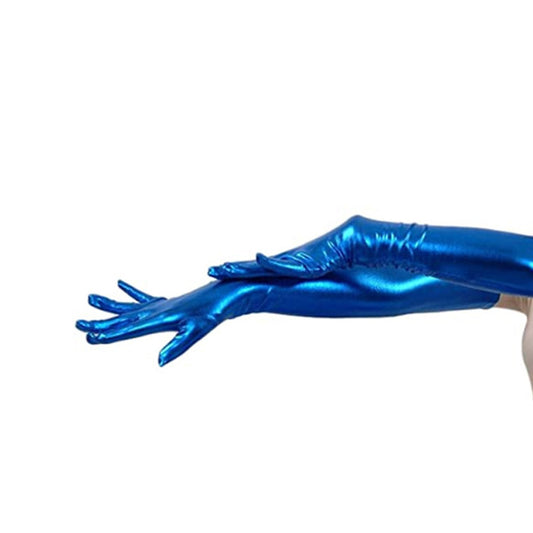 Solid Color Glossy Wet Look Opera Gloves - Quaworth