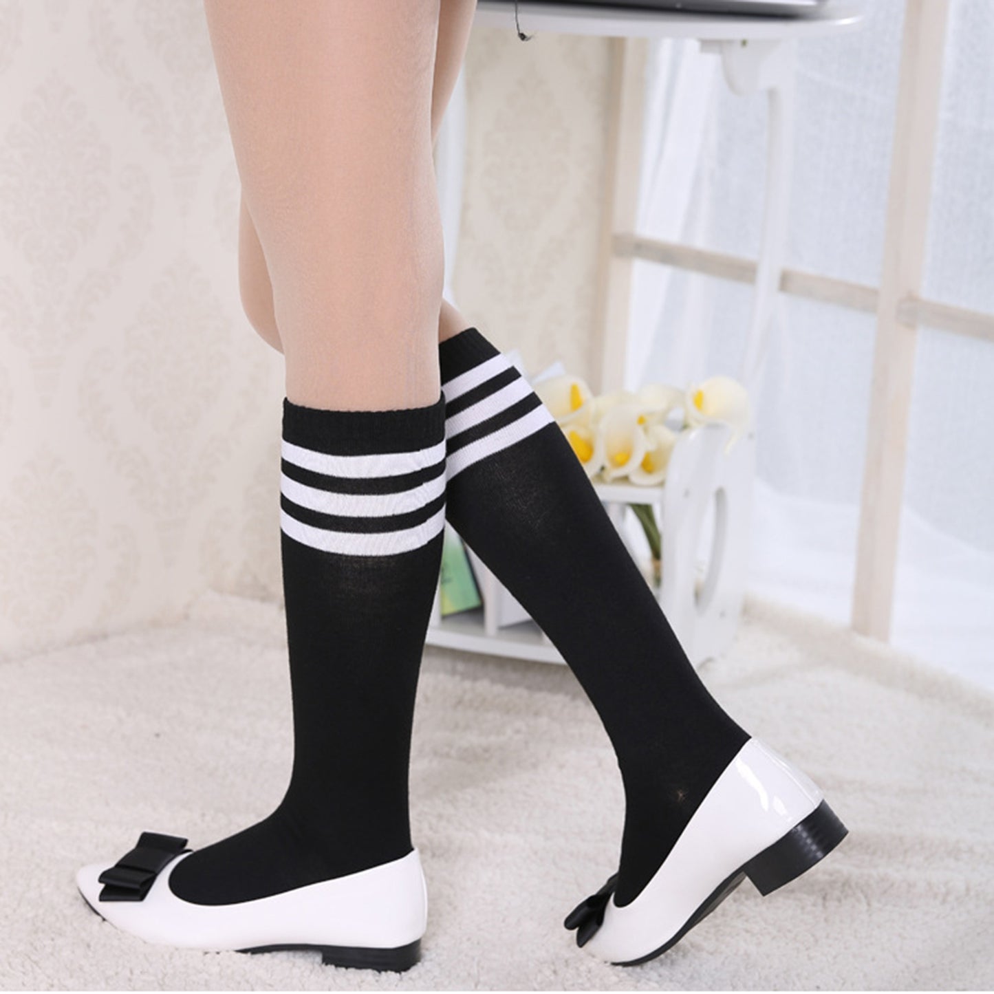 Three Bar Stripe Medium Tube Stocking - Quaworth