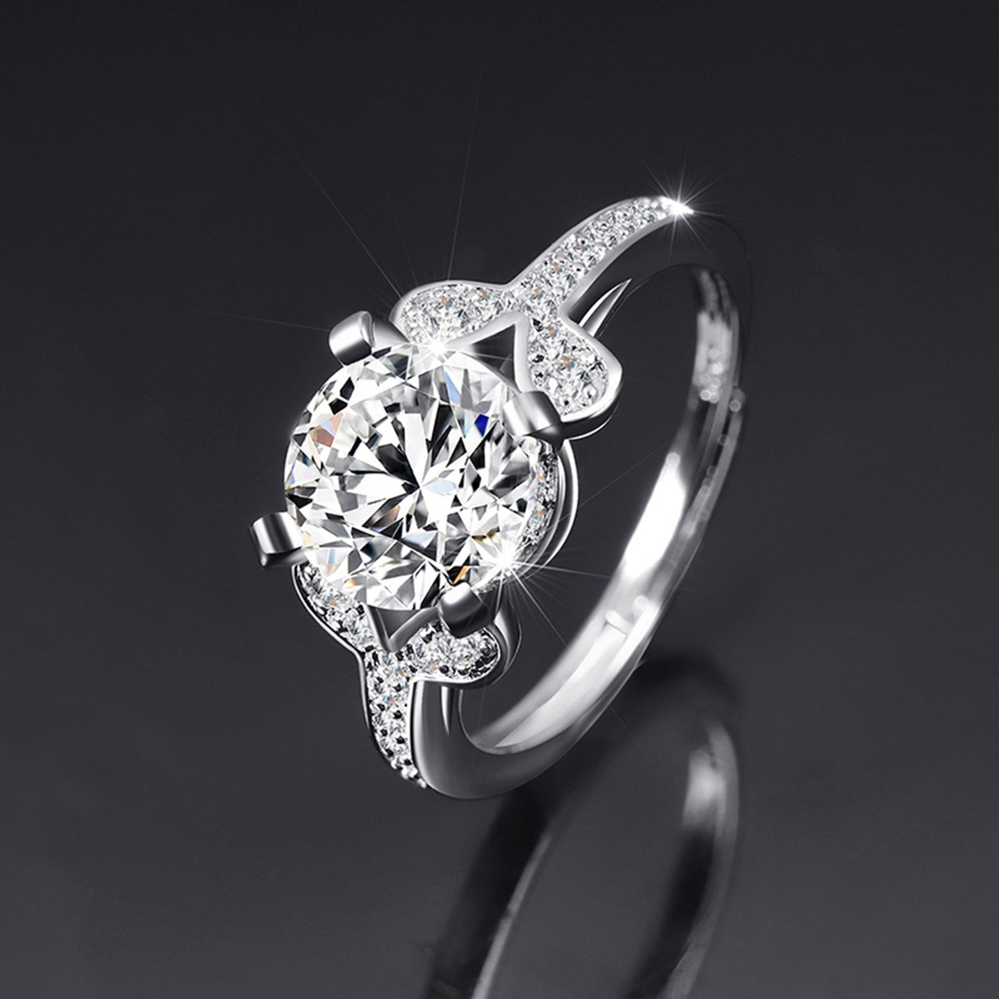Moissanite Adjustable Open Band Ring - Quaworth