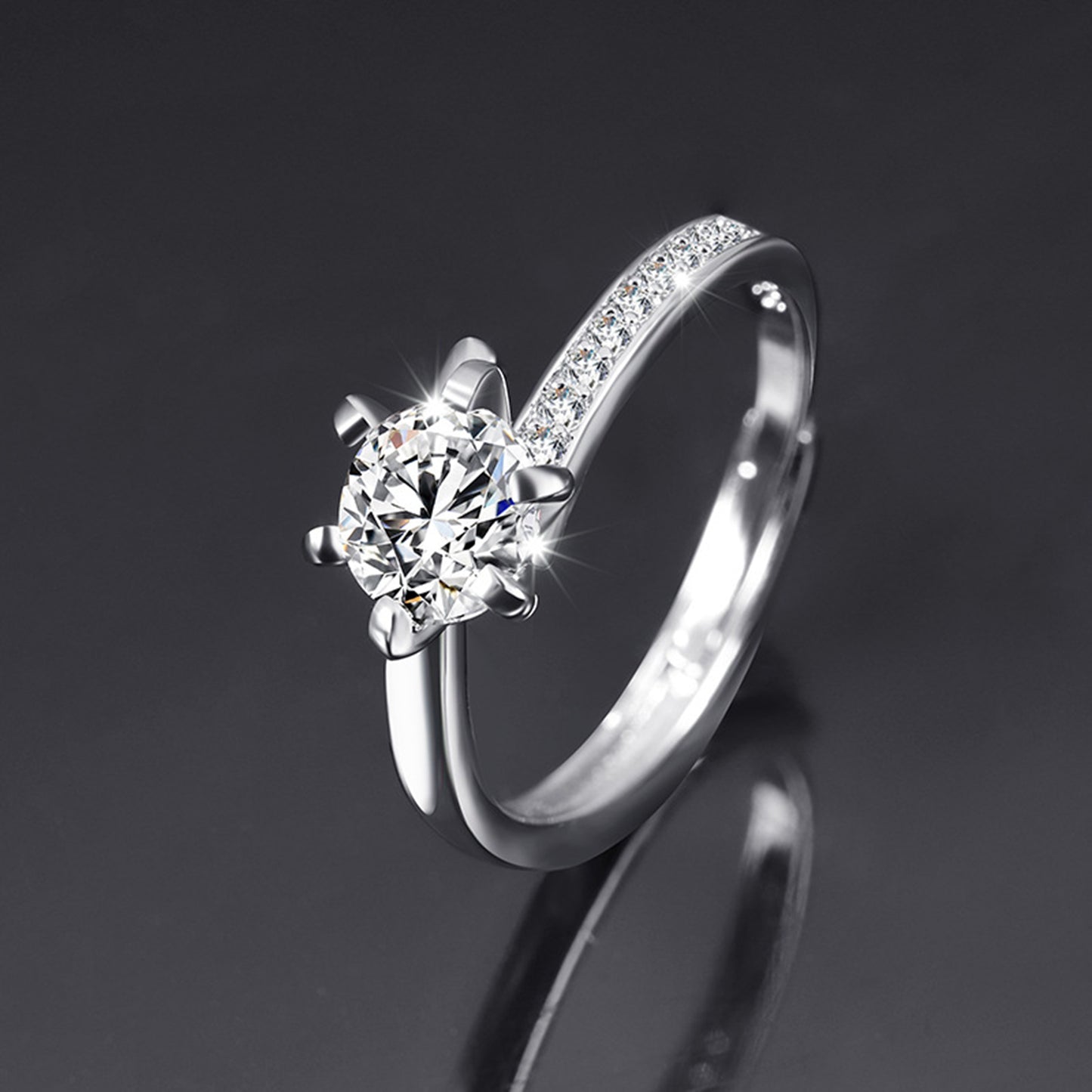 Moissanite Adjustable Open Band Ring - Quaworth