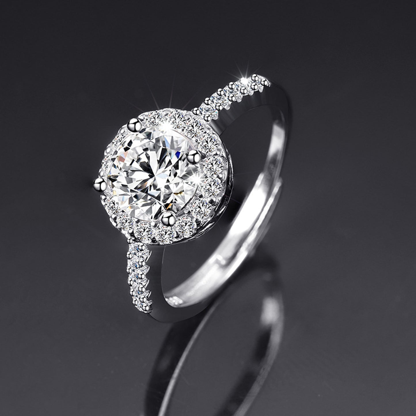 Moissanite Adjustable Open Band Ring - Quaworth