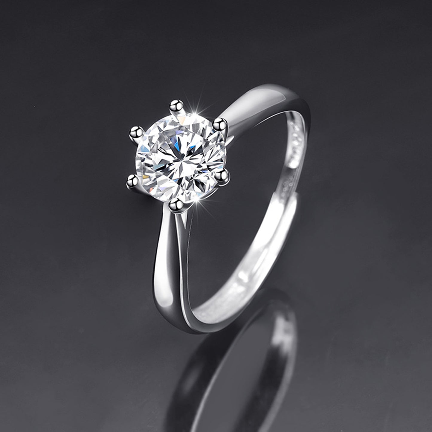 Moissanite Adjustable Open Band Ring - Quaworth