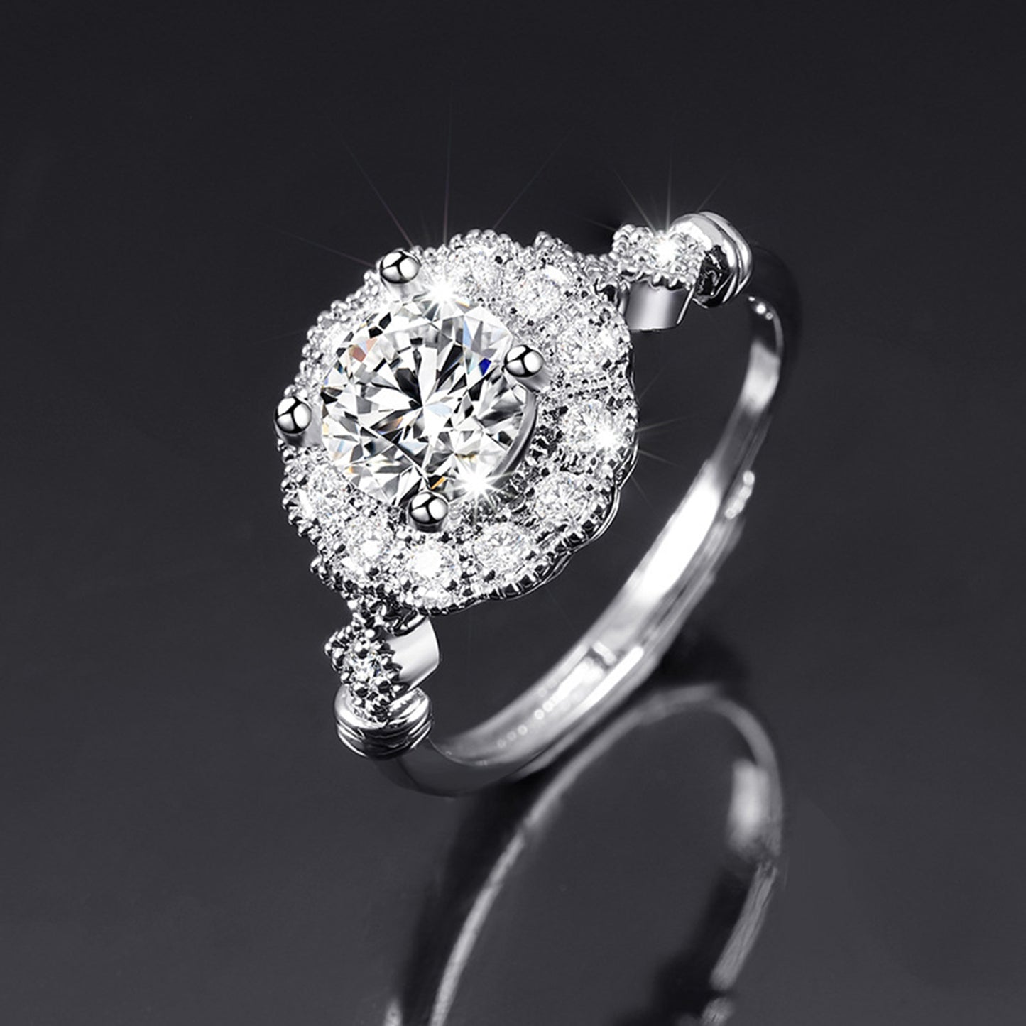 Moissanite Adjustable Open Band Ring - Quaworth