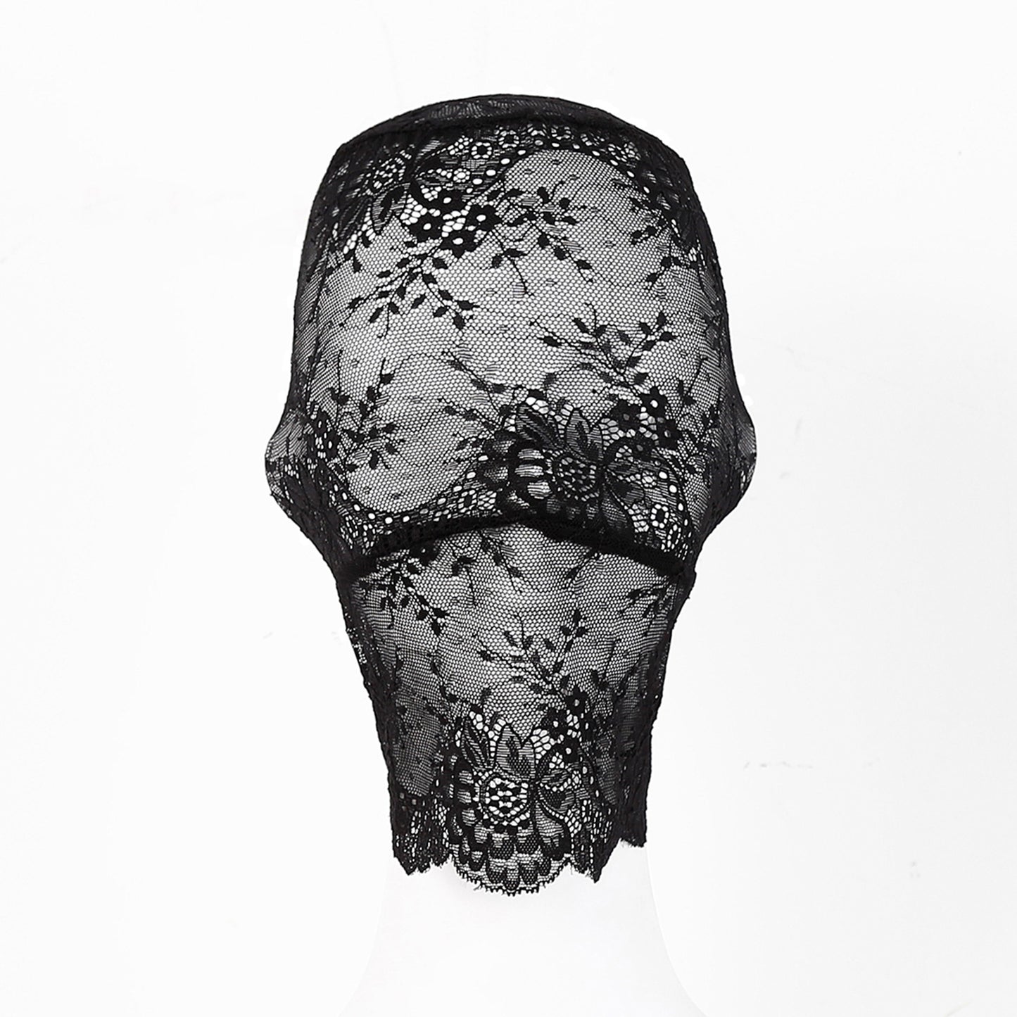 Lace Floral Embroidered Hood Mask - Quaworth