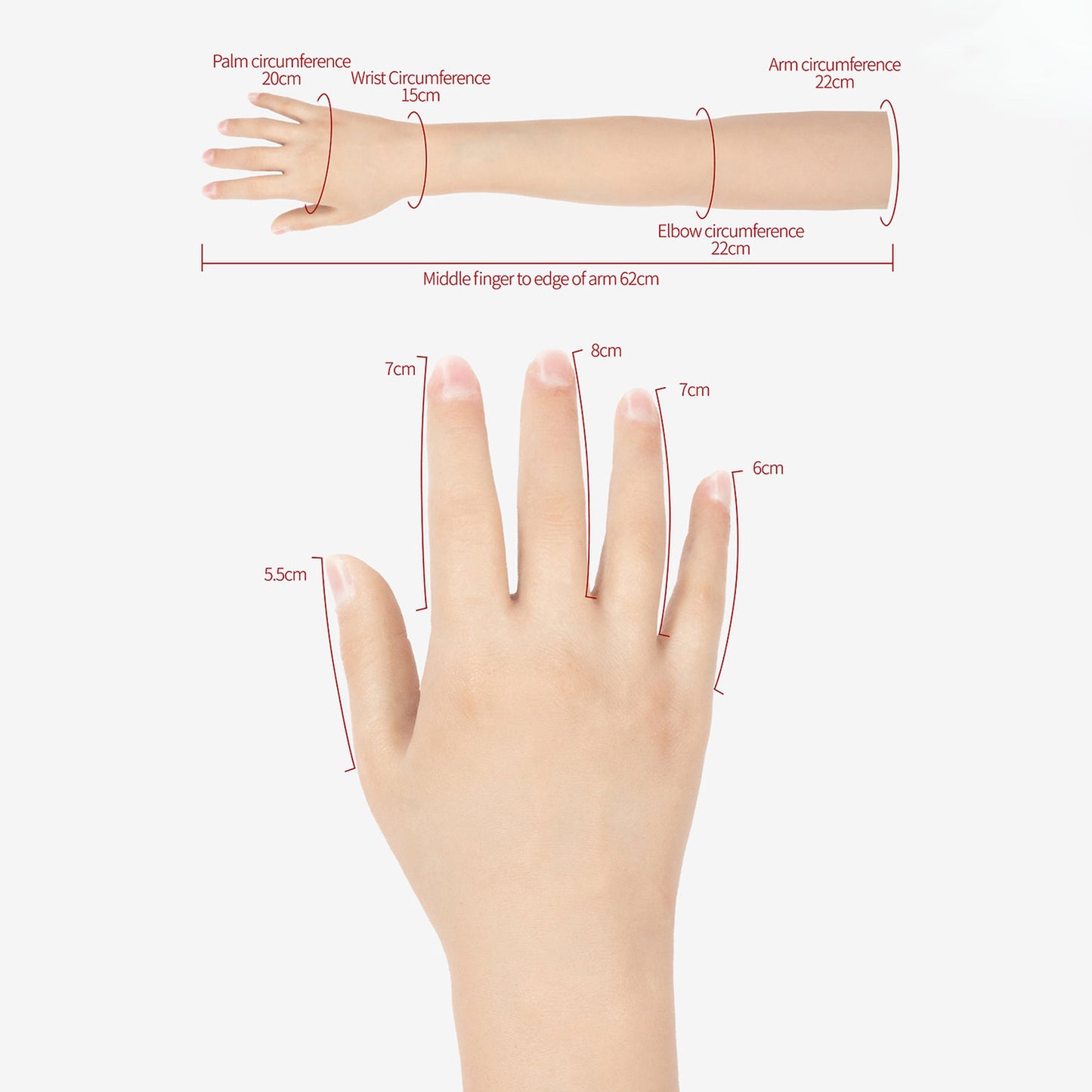 Natural Skin Realistic Hand Silicone Underarm Gloves - Quaworth