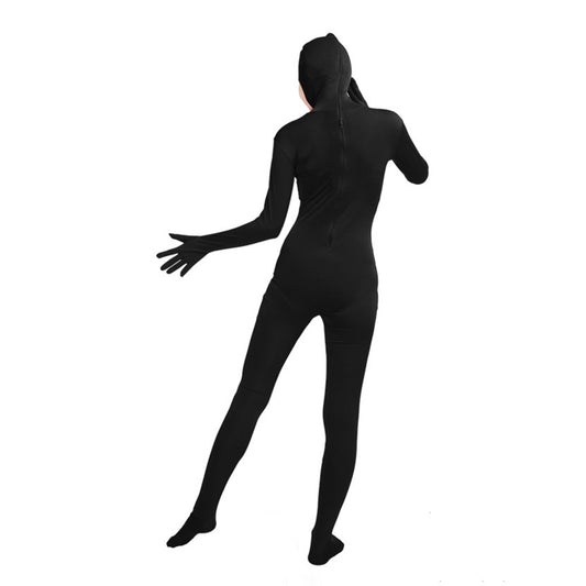 Solid Color Open Face Hood Lycra Gloved Zentai Bodysuit (Pack of 2) - Quaworth
