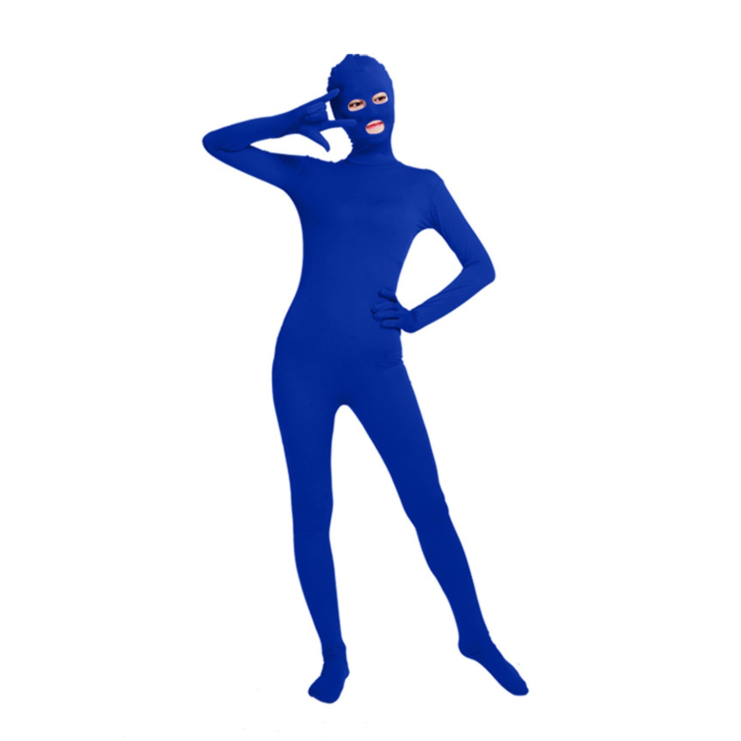 Solid Color Full Cover Open Eyes Open Mouth Lycra Zentai Bodysuit (Pack of 2) - Quaworth