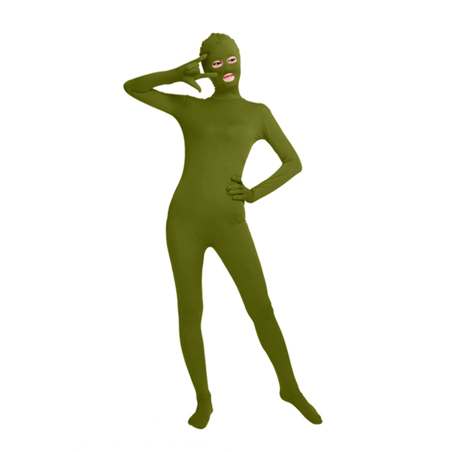 Solid Color Full Cover Open Eyes Open Mouth Lycra Zentai Bodysuit (Pack of 2) - Quaworth