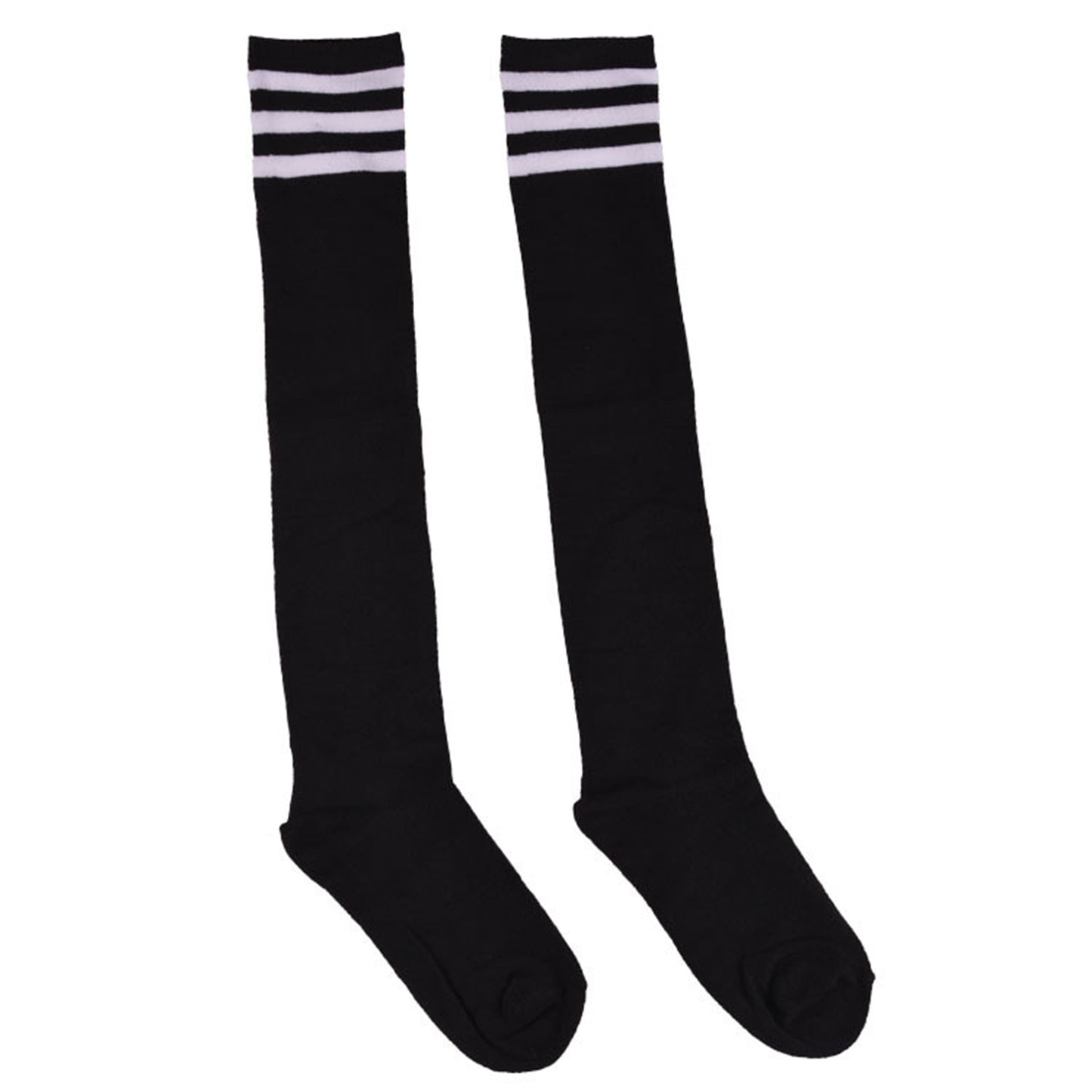 Three Bar Thigh High Socks - Quaworth