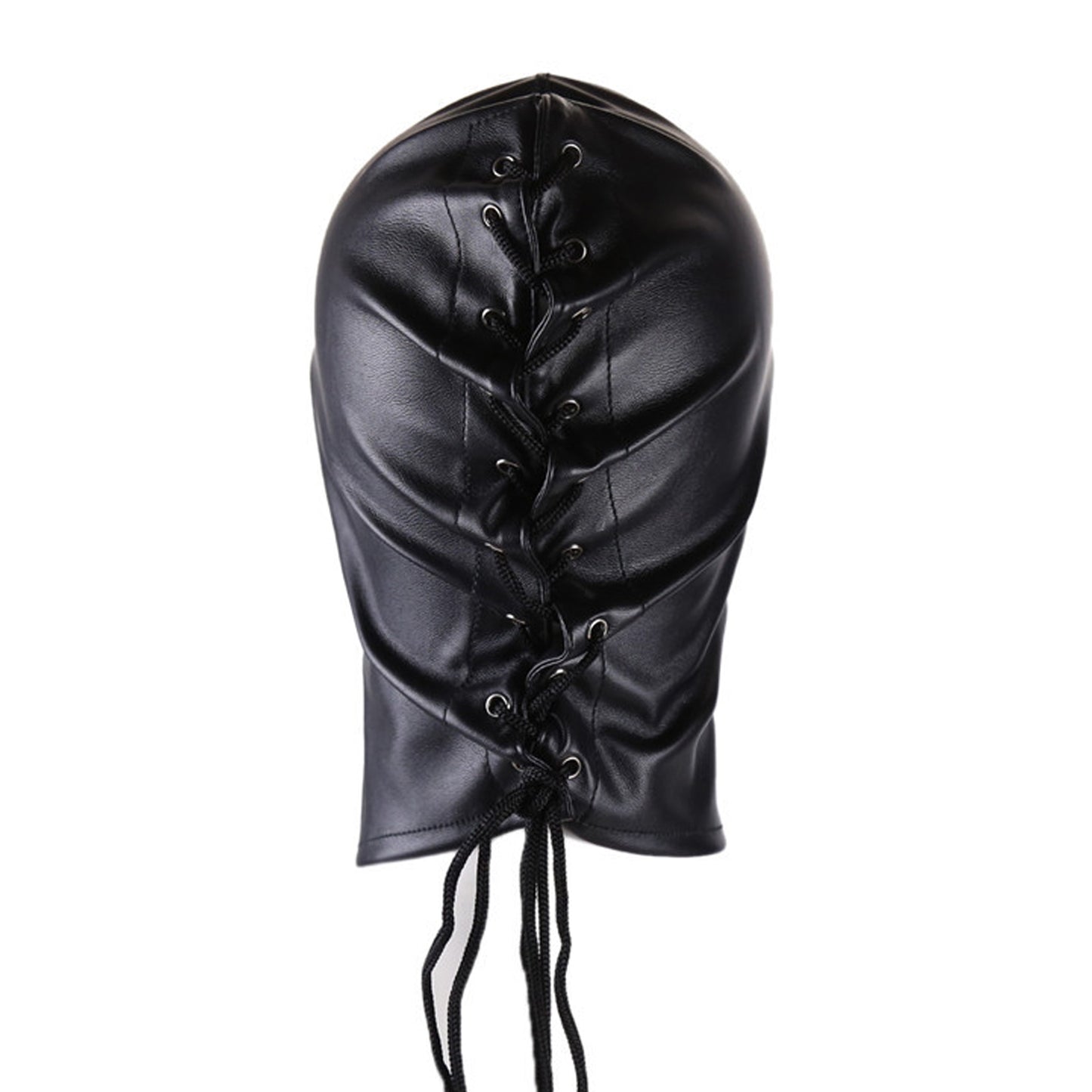 Lace Up Soft Vegan Leather Full Cover Hood Mask - Quaworth