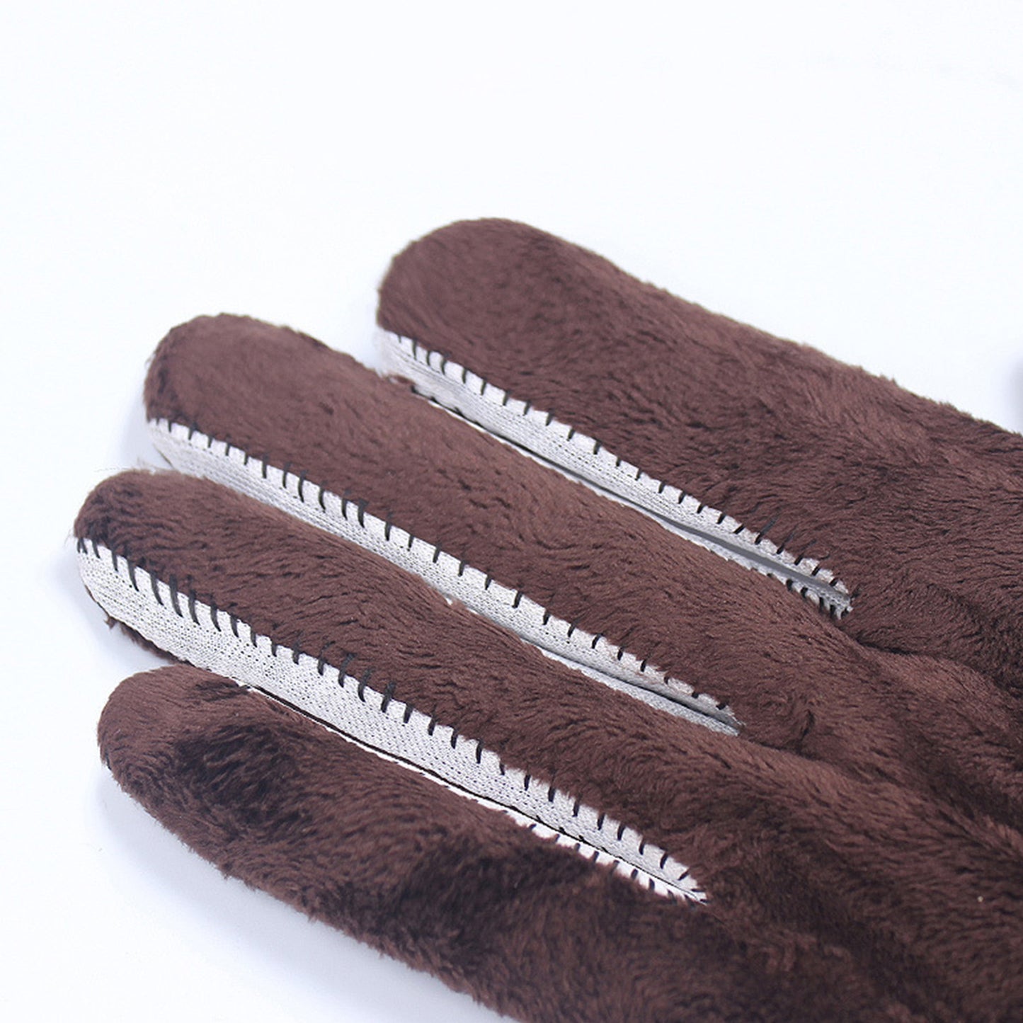 Solid Color Bowknot Seam Detail Thermal Vegan Leather Touch Screen Wrist Gloves - Quaworth