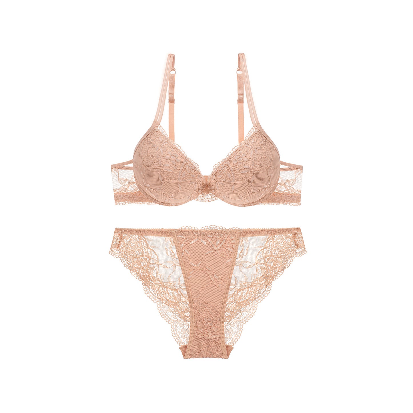 Lace Floral Push Up Underwear Set - Quaworth