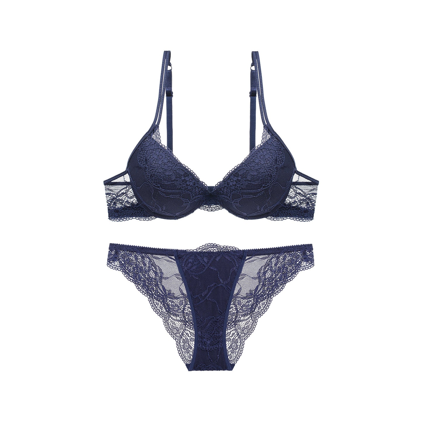 Lace Floral Push Up Underwear Set - Quaworth