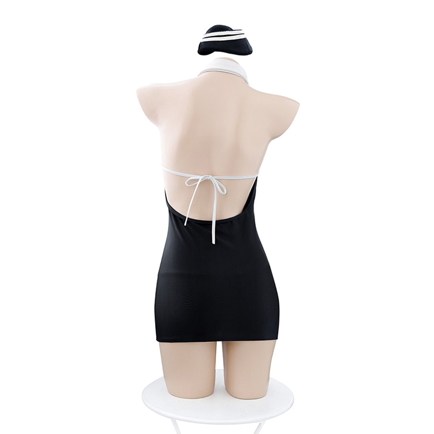 Airlines Flight Attendant Backless Bowknot Hip Dress Lingerie Set - Quaworth