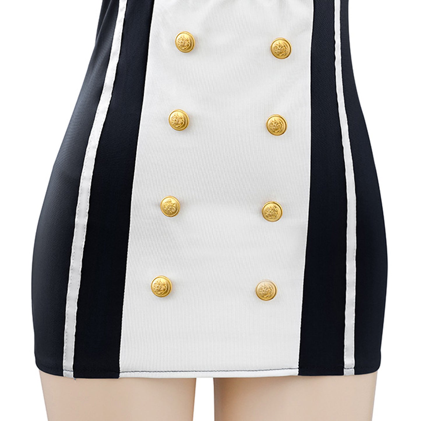 Airlines Flight Attendant Backless Bowknot Hip Dress Lingerie Set - Quaworth