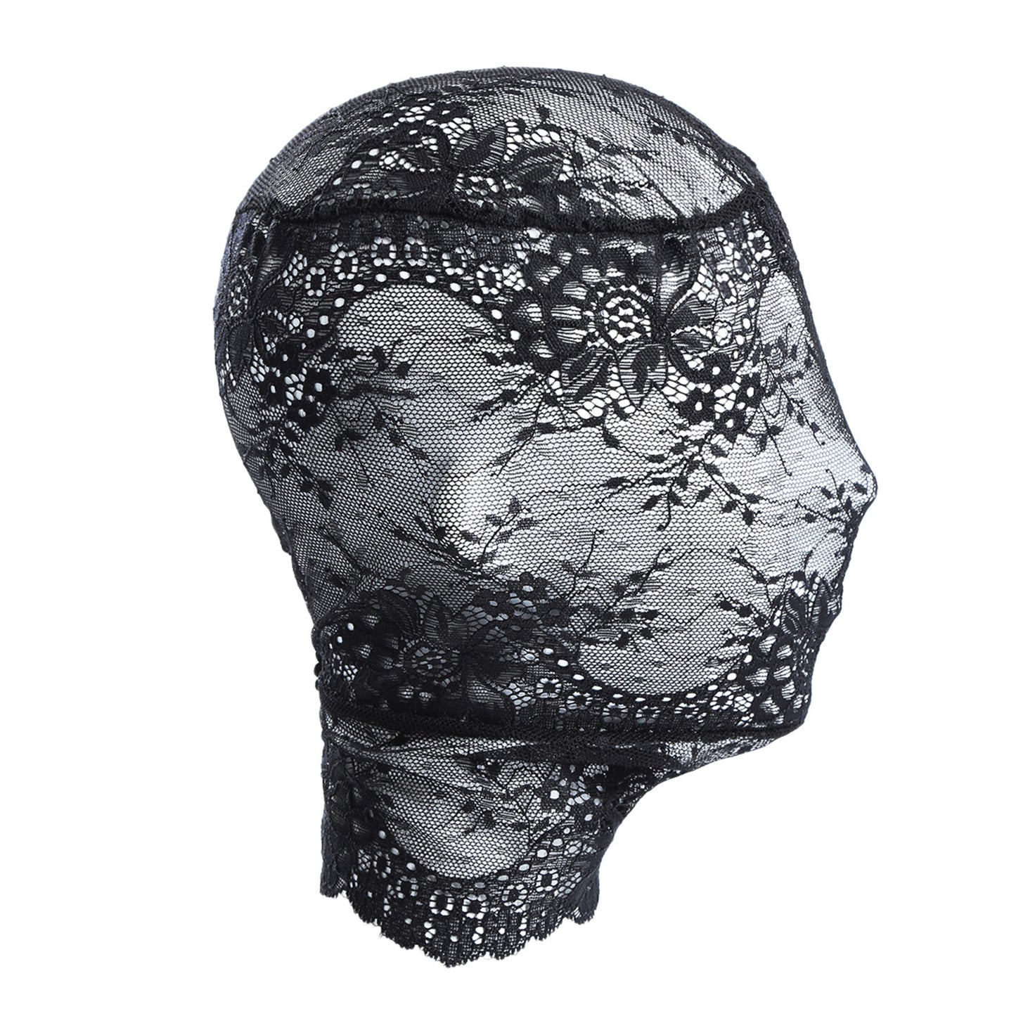 Lace Floral Embroidered Hood Mask - Quaworth