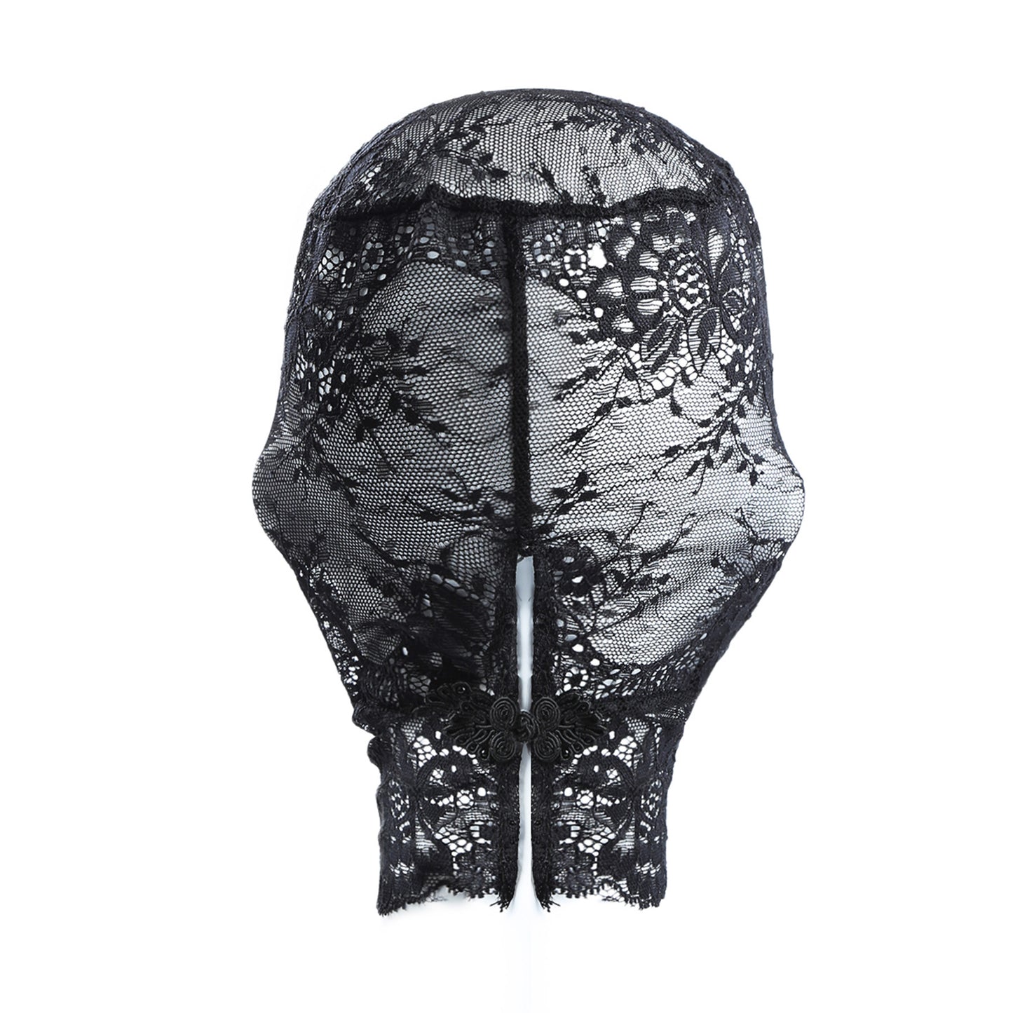 Lace Floral Embroidered Hood Mask - Quaworth
