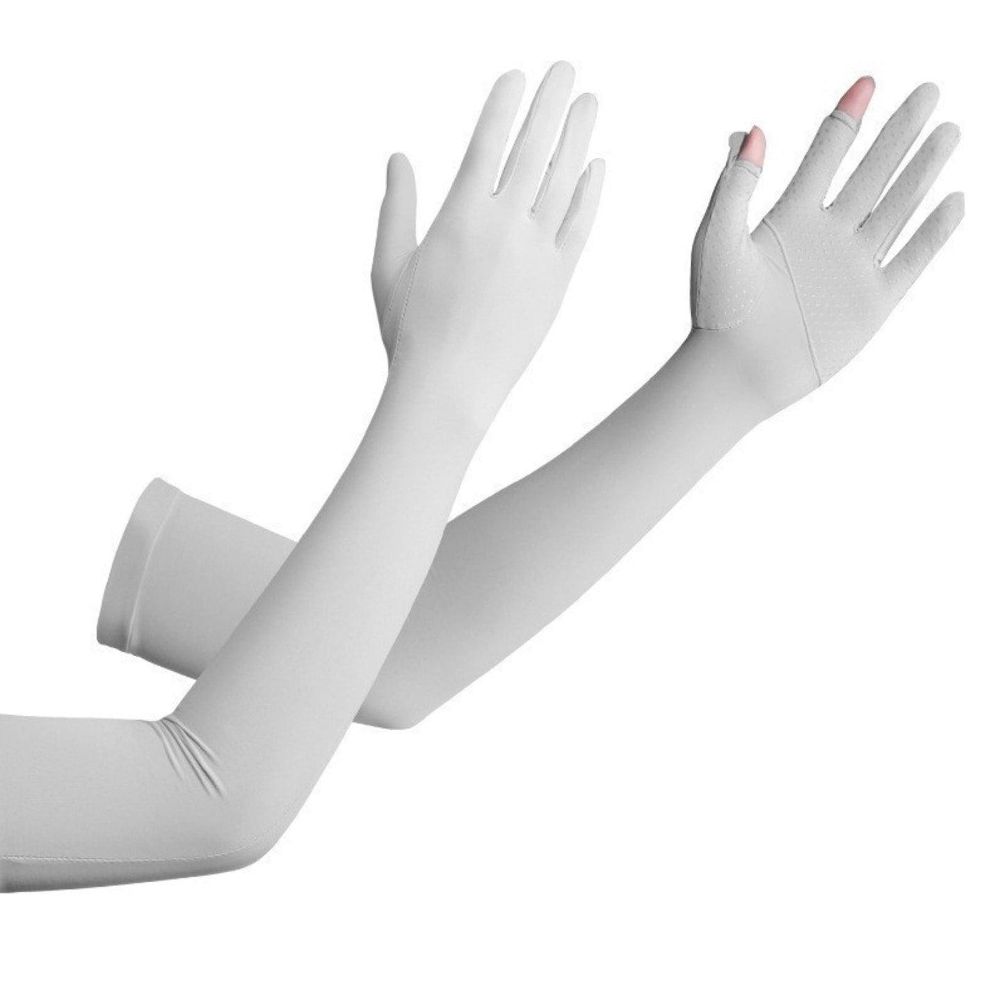 Solid Color Sunscreen Silicon Nonslip Touchscreen Ice Silk Opera Gloves - Quaworth
