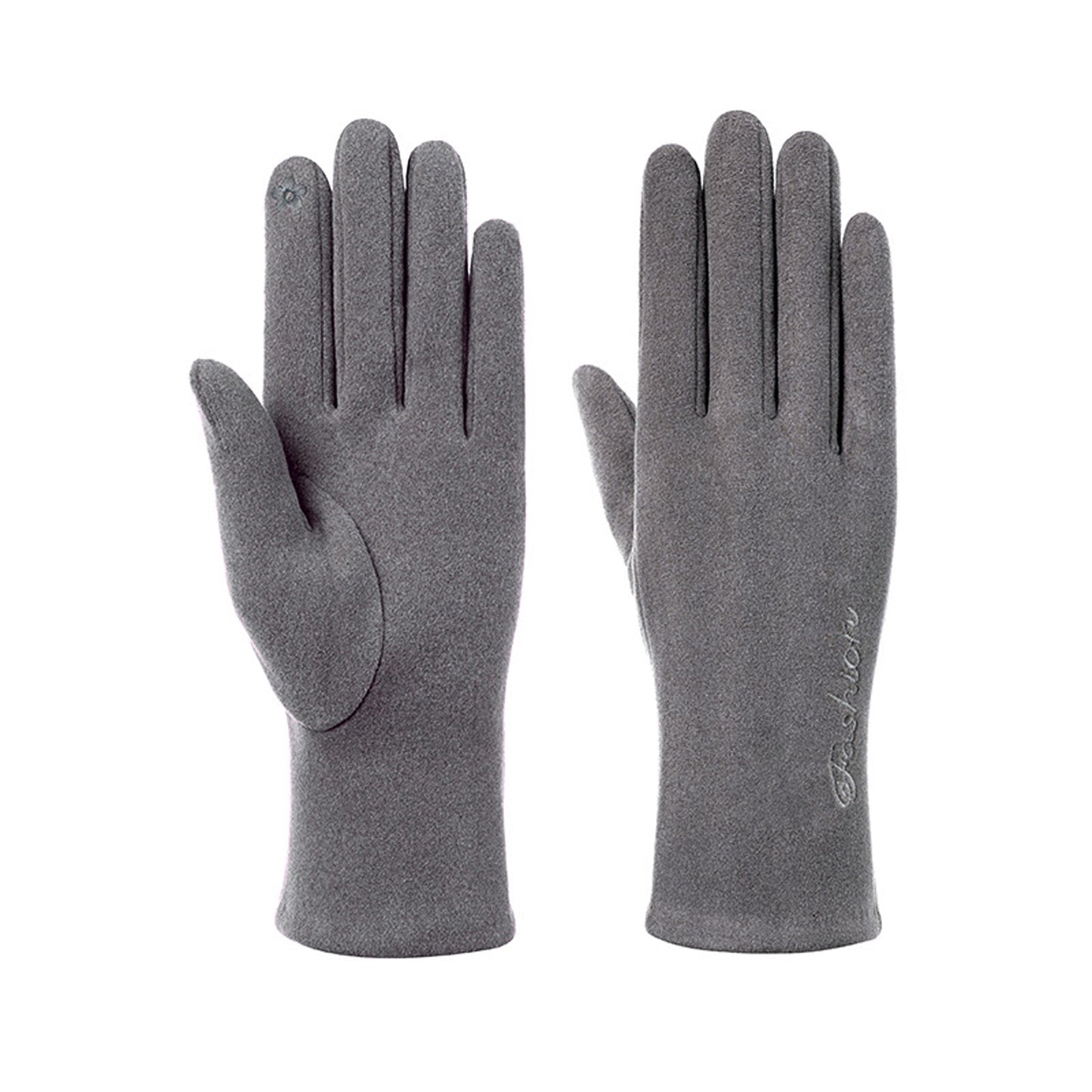 Solid Color Thermal Dralon Velvet Touch Screen Wrist Gloves - Quaworth