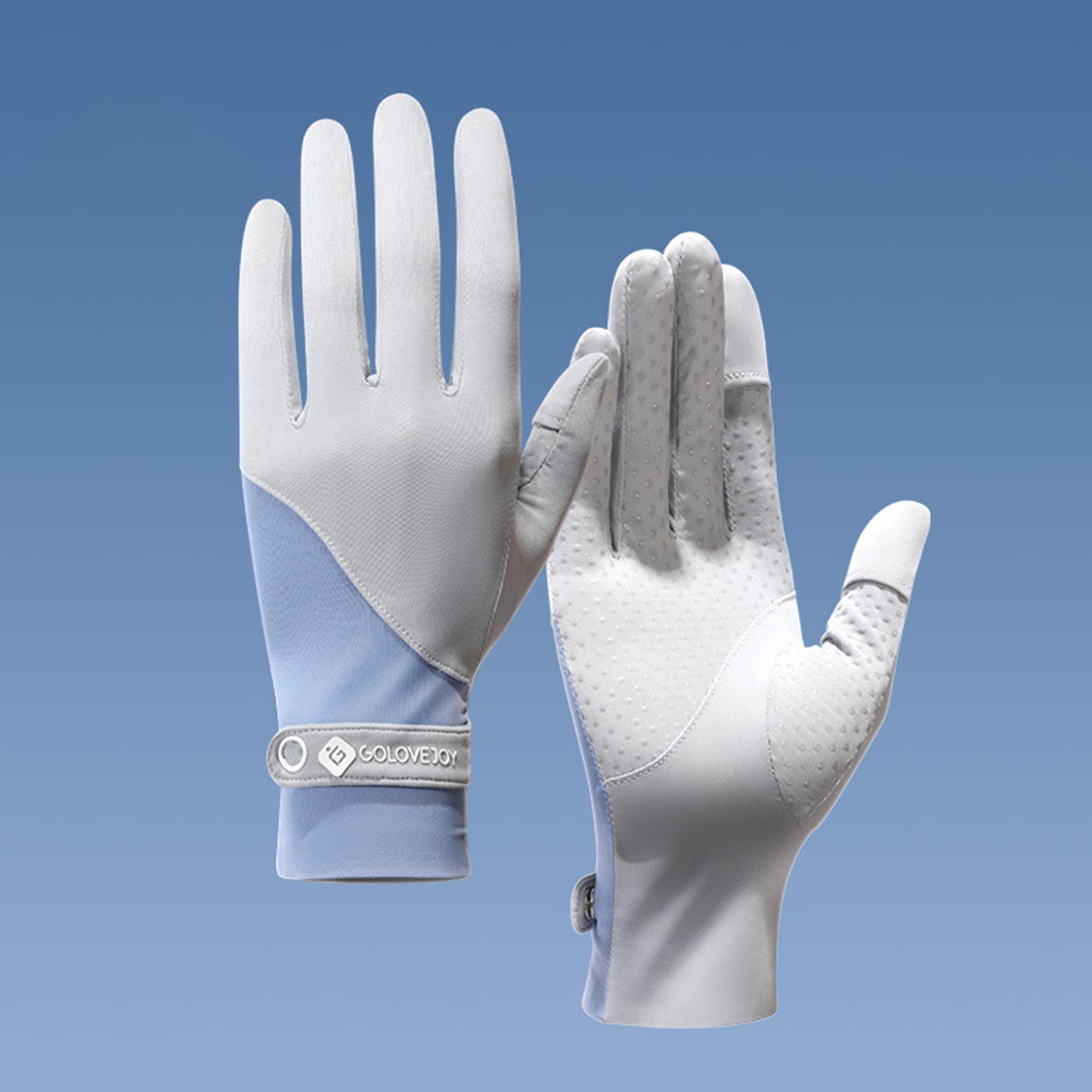 Split Color Sunscreen Silicon Nonslip Touchscreen Ice Silk Wrist Band Wrist Gloves - Quaworth