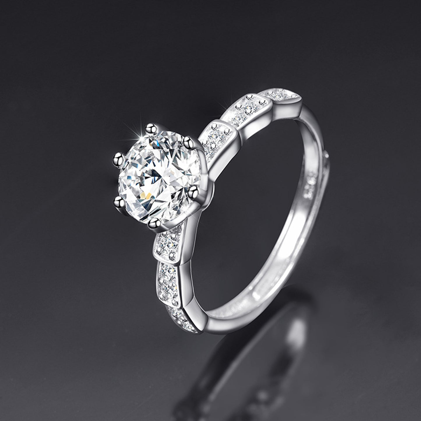 Moissanite Adjustable Open Band Ring - Quaworth