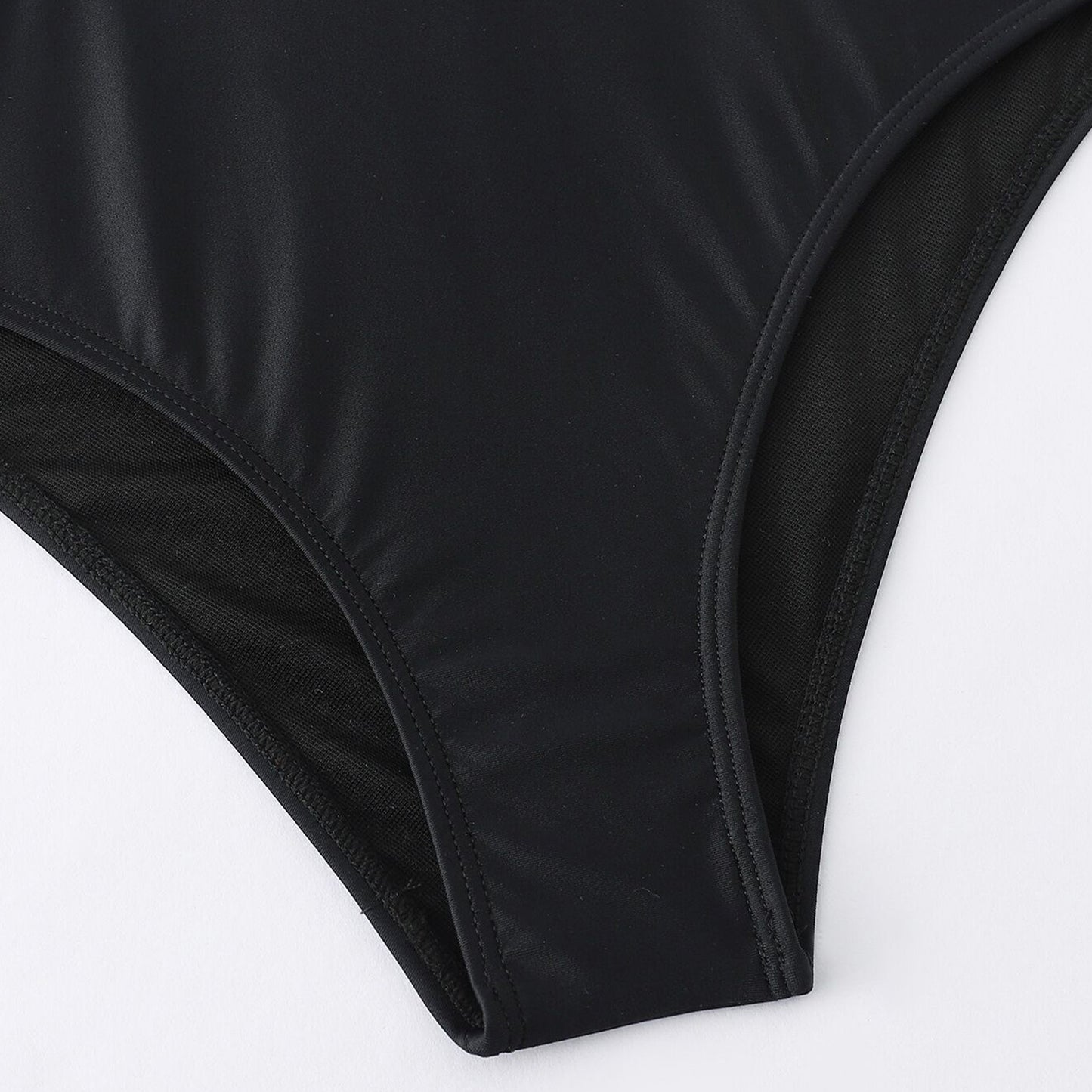 Solid Color Ring Connect Bikini Swimsuit - Quaworth
