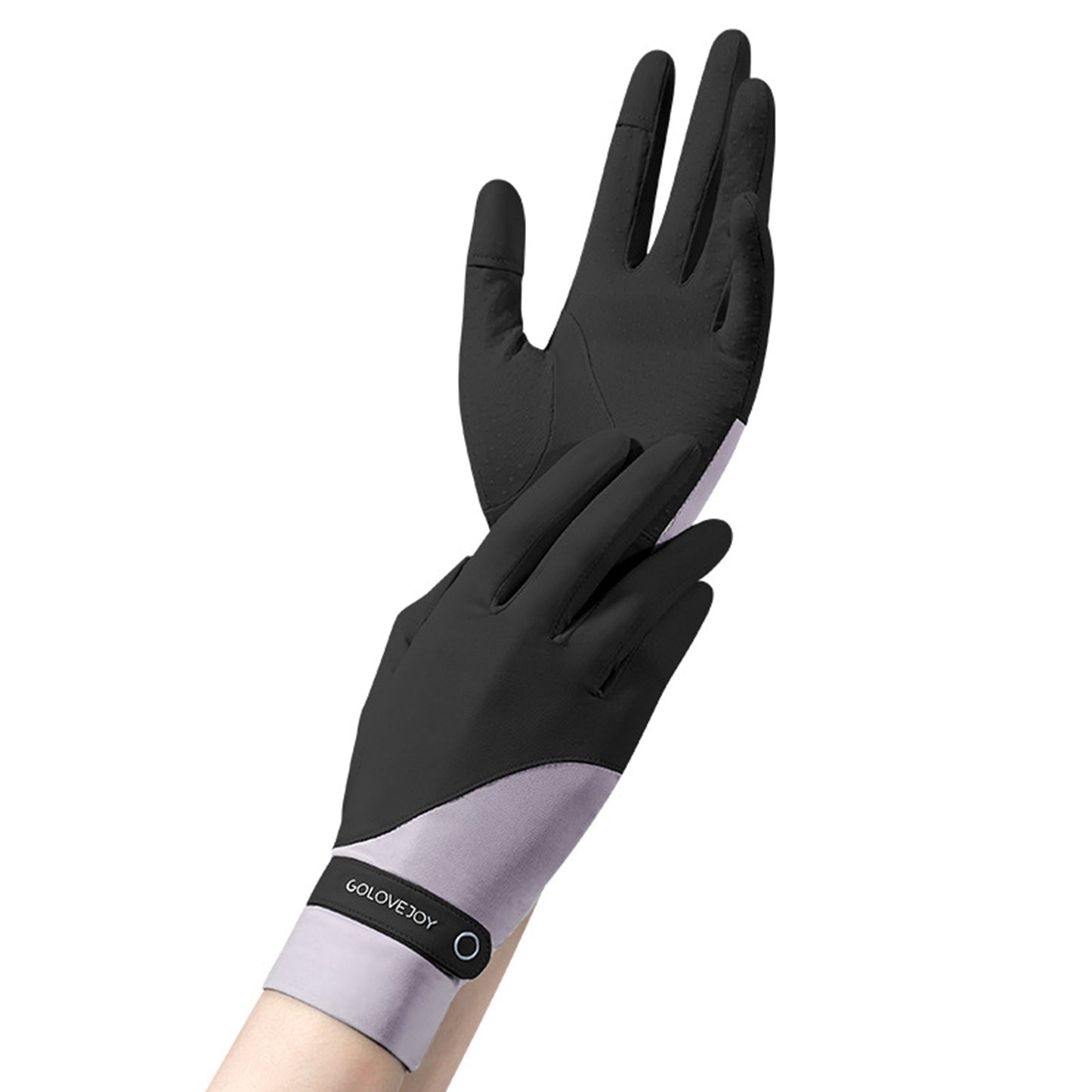 Split Color Sunscreen Silicon Nonslip Touchscreen Ice Silk Wrist Band Wrist Gloves - Quaworth