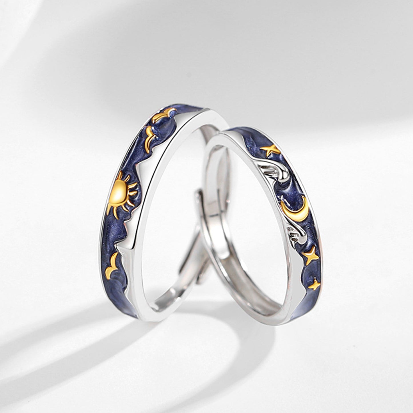 Sterling Silver Sun Moon Adjustable Ring - Quaworth