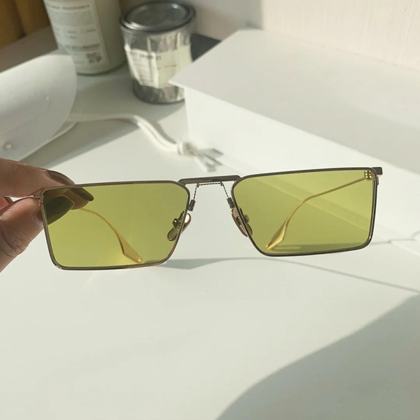 Metal Square Frame Sunglasses - Quaworth