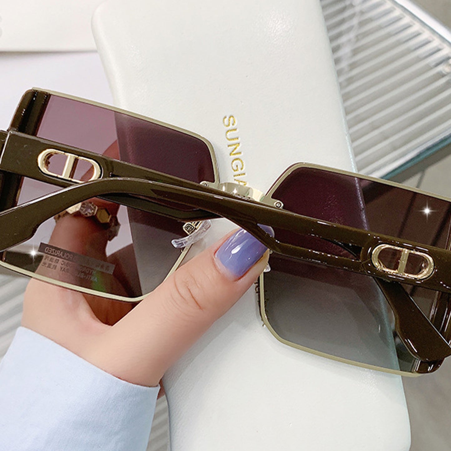 Square Frame Polarized Sunglasses - Quaworth