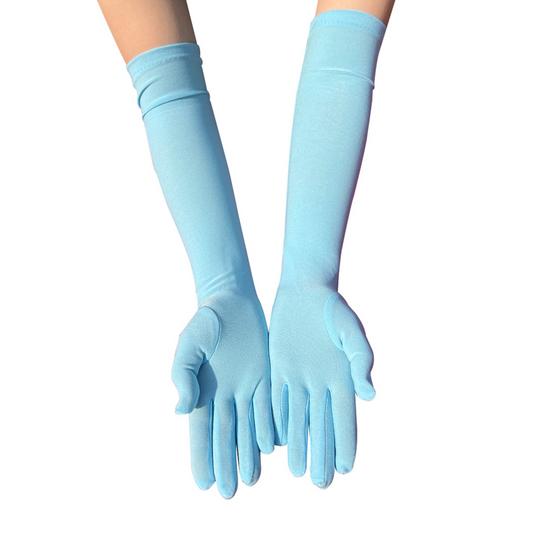 Milk Silk Solid Color Over Elbow Gloves - Quaworth
