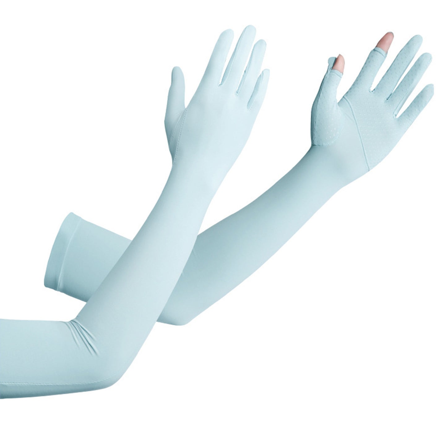 Solid Color Sunscreen Silicon Nonslip Touchscreen Ice Silk Opera Gloves - Quaworth