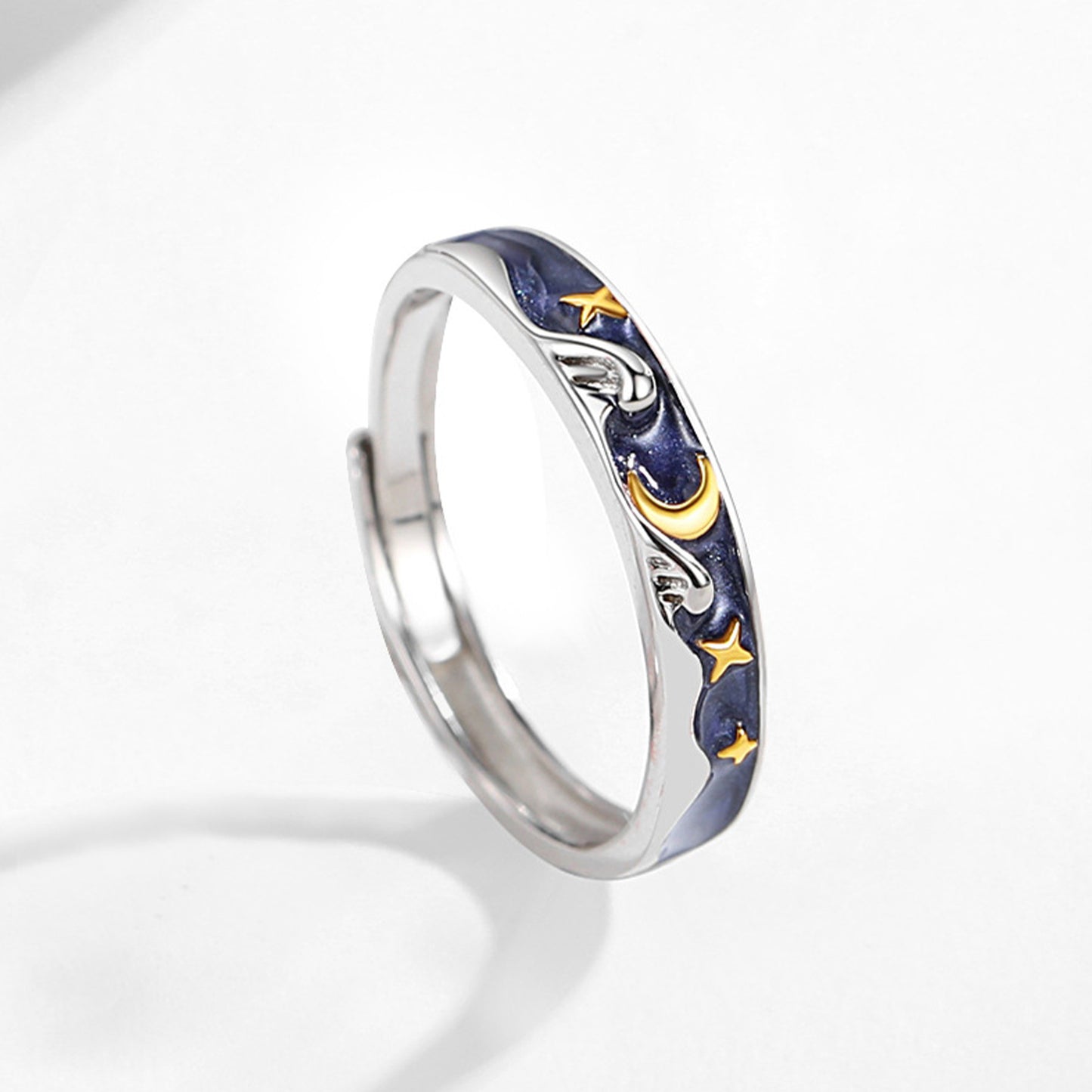 Sterling Silver Sun Moon Adjustable Ring - Quaworth